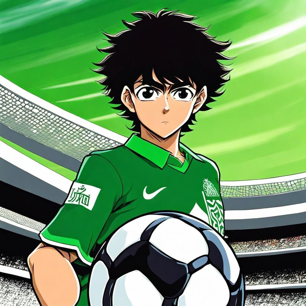 1024x1024 Saudi character in captain tsubasa