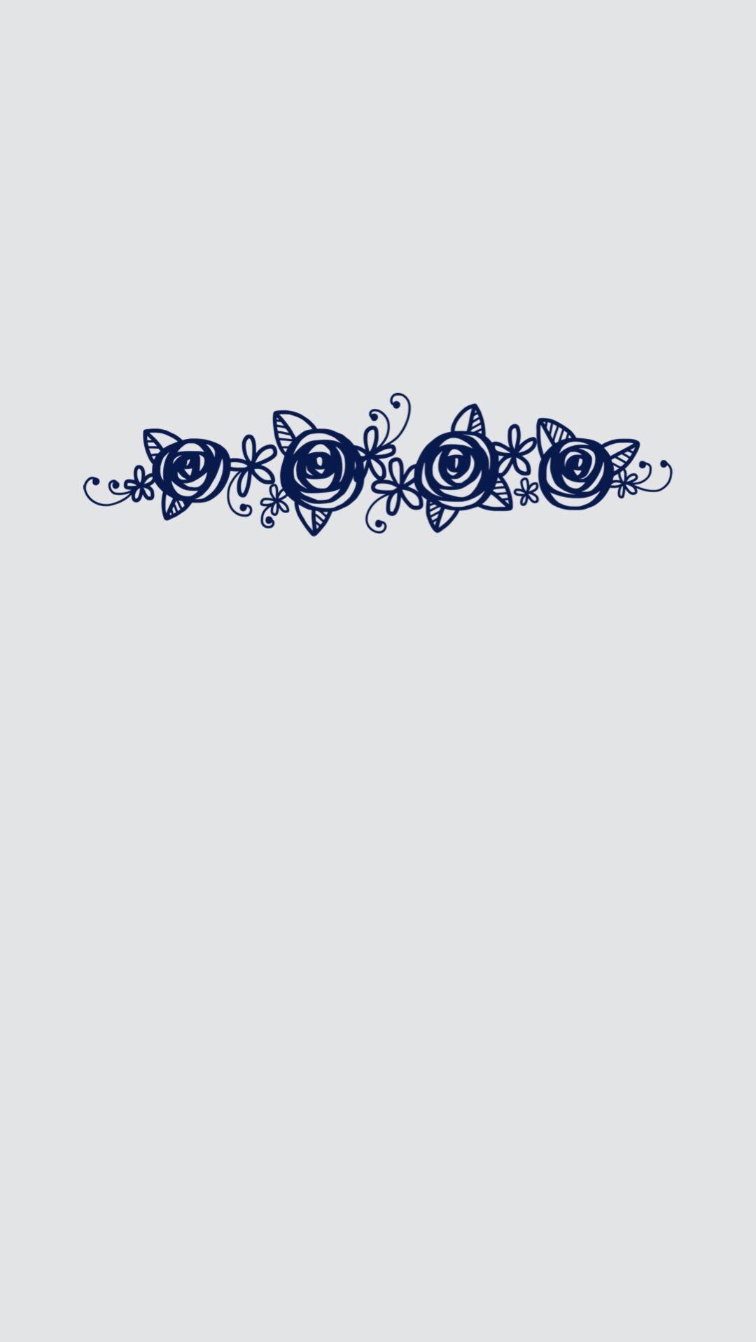 1080x1917 iPhone 6 Plus lock screen wallpaper. Minimal gray with blue flowers