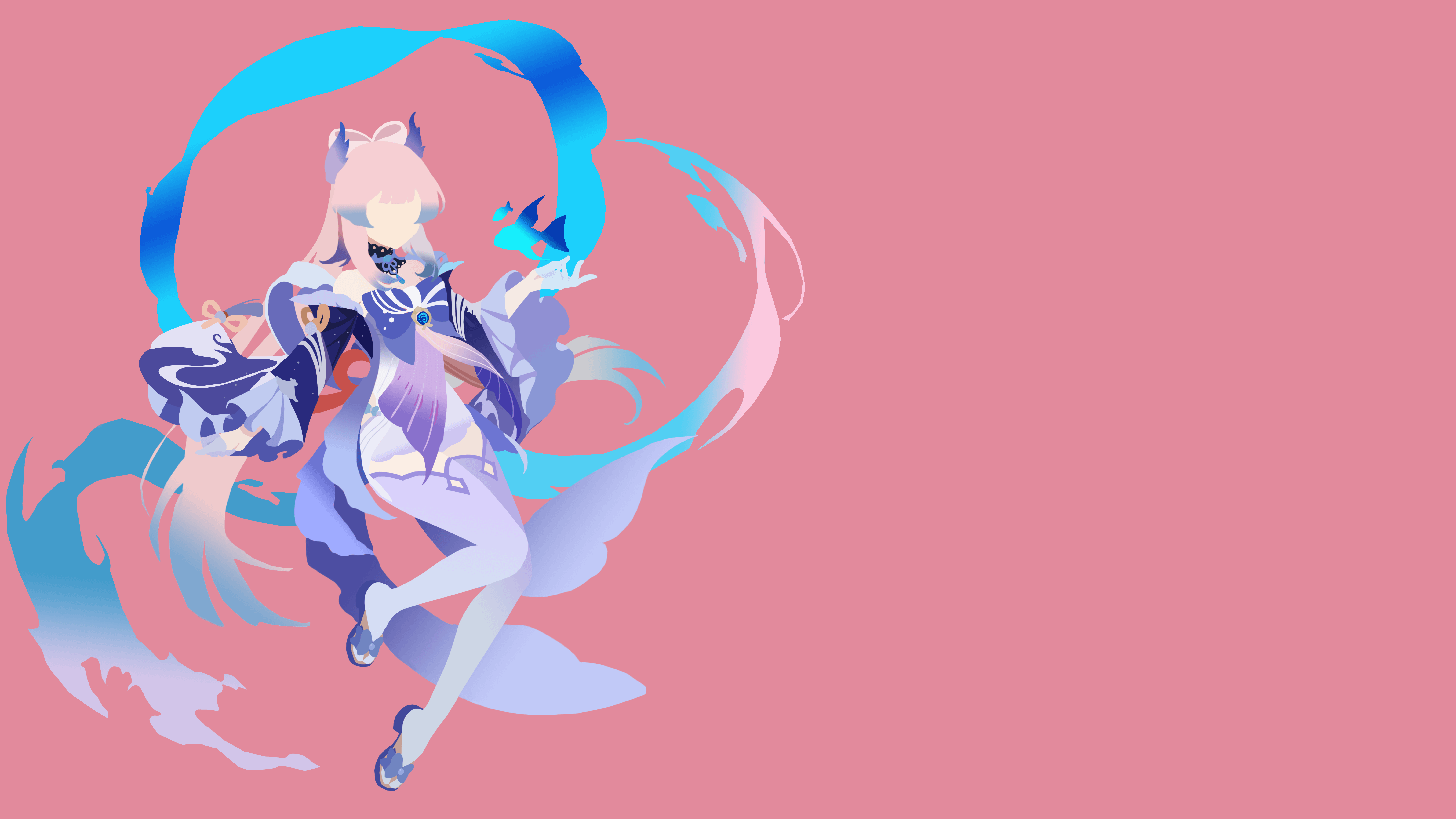 7680x4320 I made an 8k Kokomi minimalist portrait