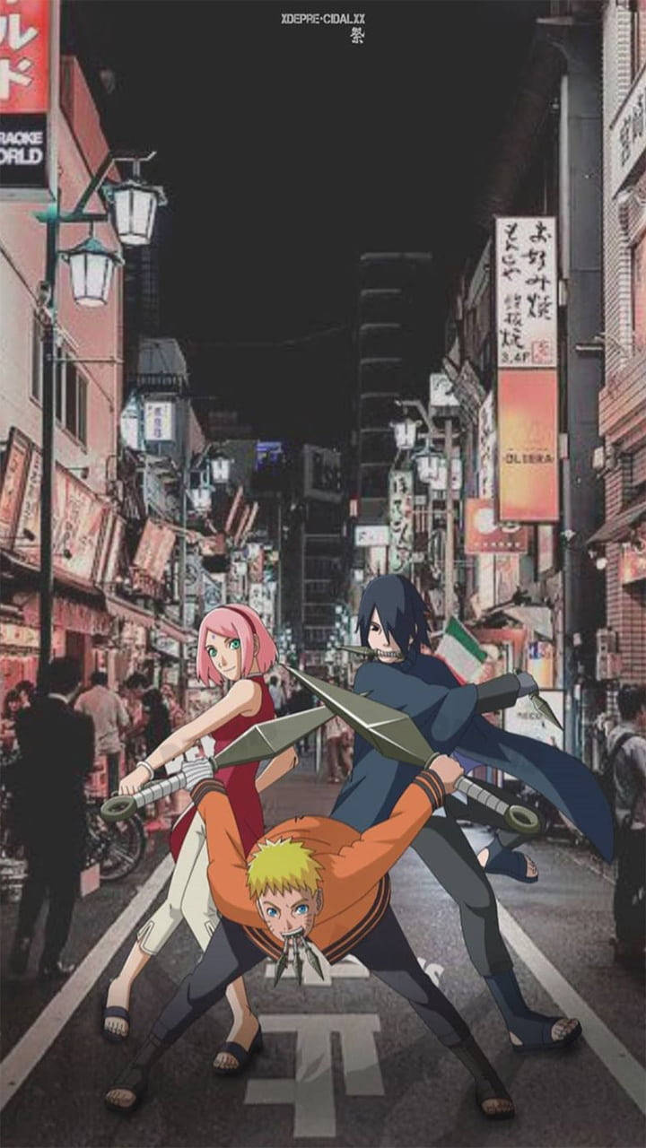 720x1280 Team 7 Naruto City iPhone Wallpaper