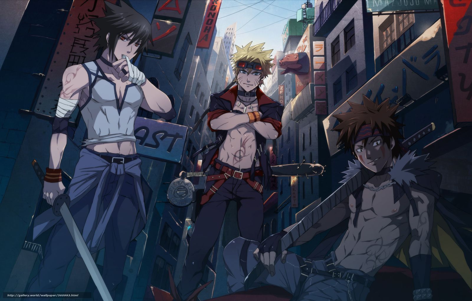 1600x1020 Download wallpaper Naruto, boys, Katana
