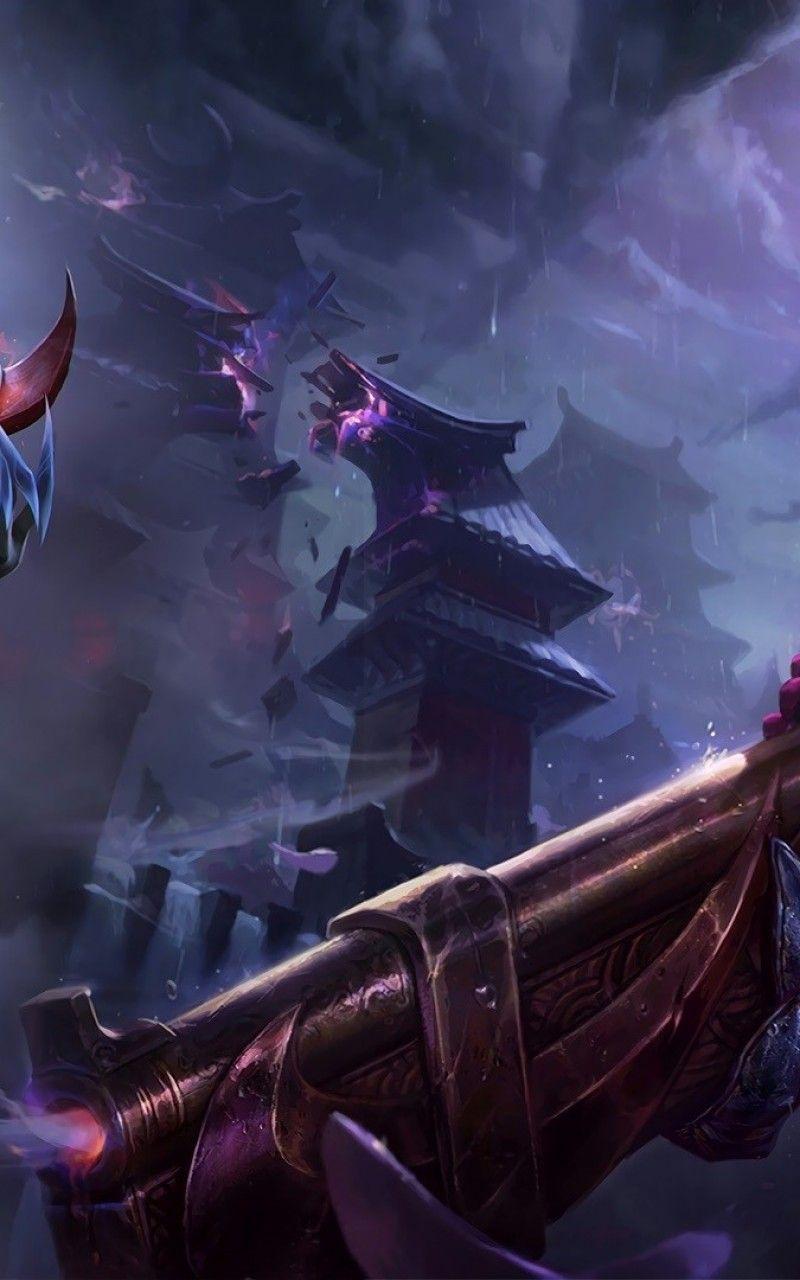 800x1280 Download 800x1280 League Of Legends, Diana, Jhin, Artwork