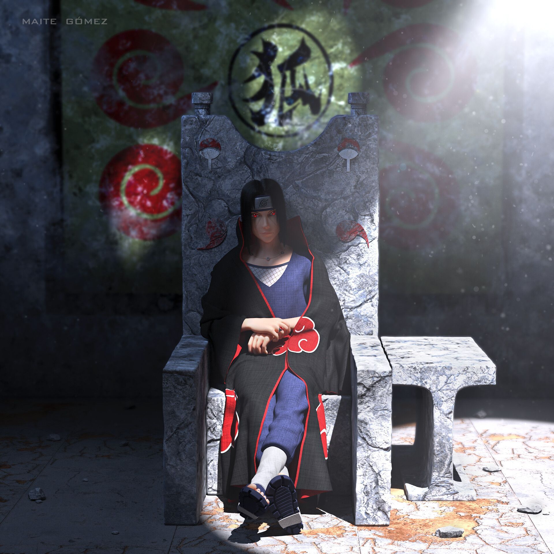 1920x1920 Itachi On Throne Wallpaper