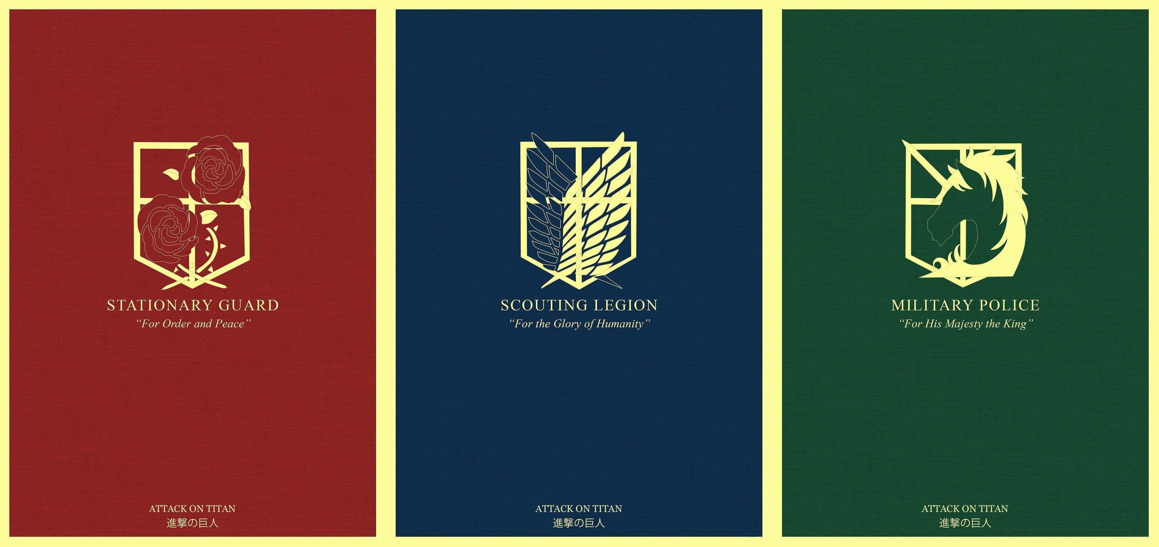 3840x1811 Attack on Titan group logos, Shingeki no Kyojin, anime HD