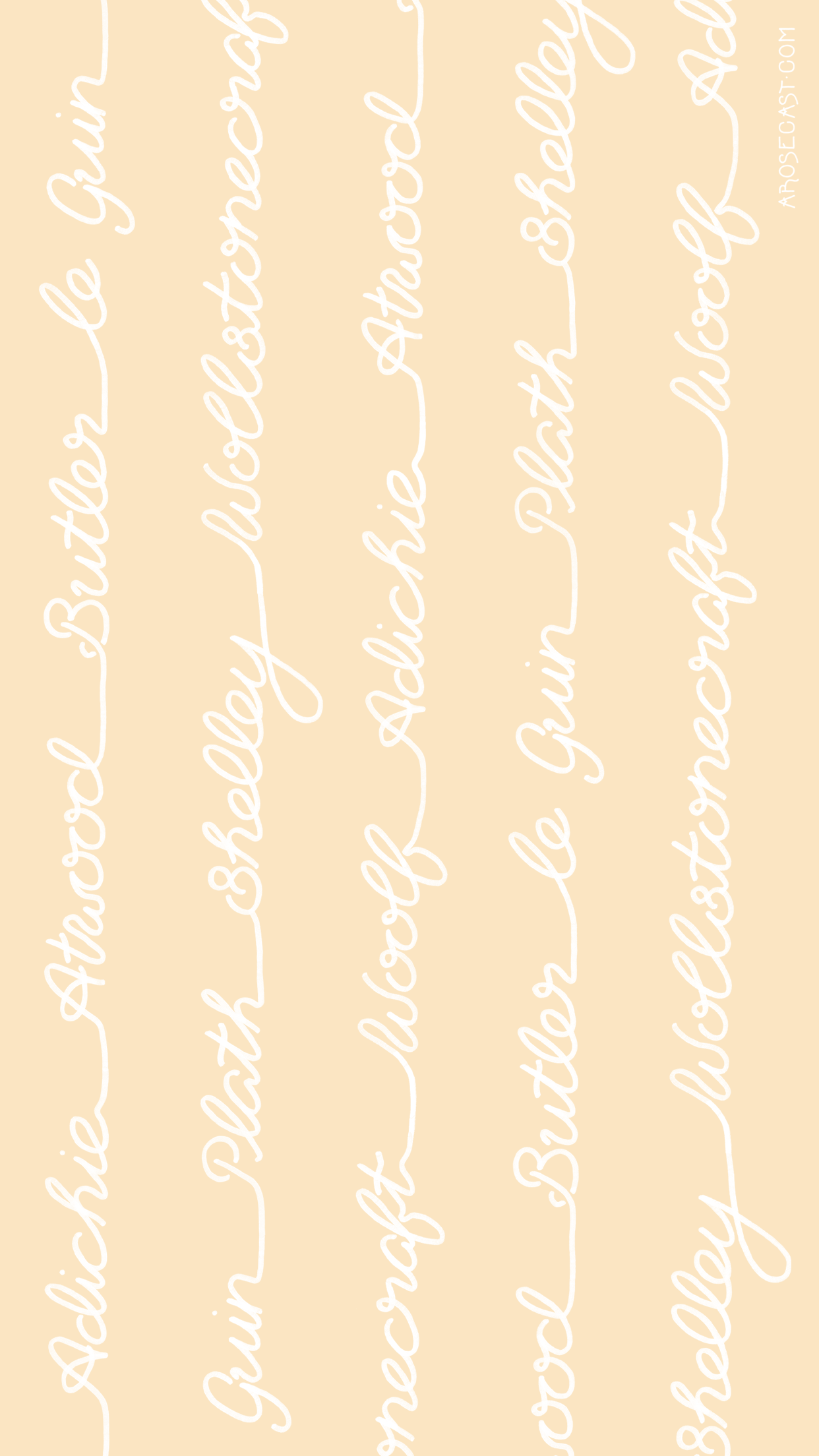 1242x2208 Feminist Authors Illustrated Calligraphy Wallpaper