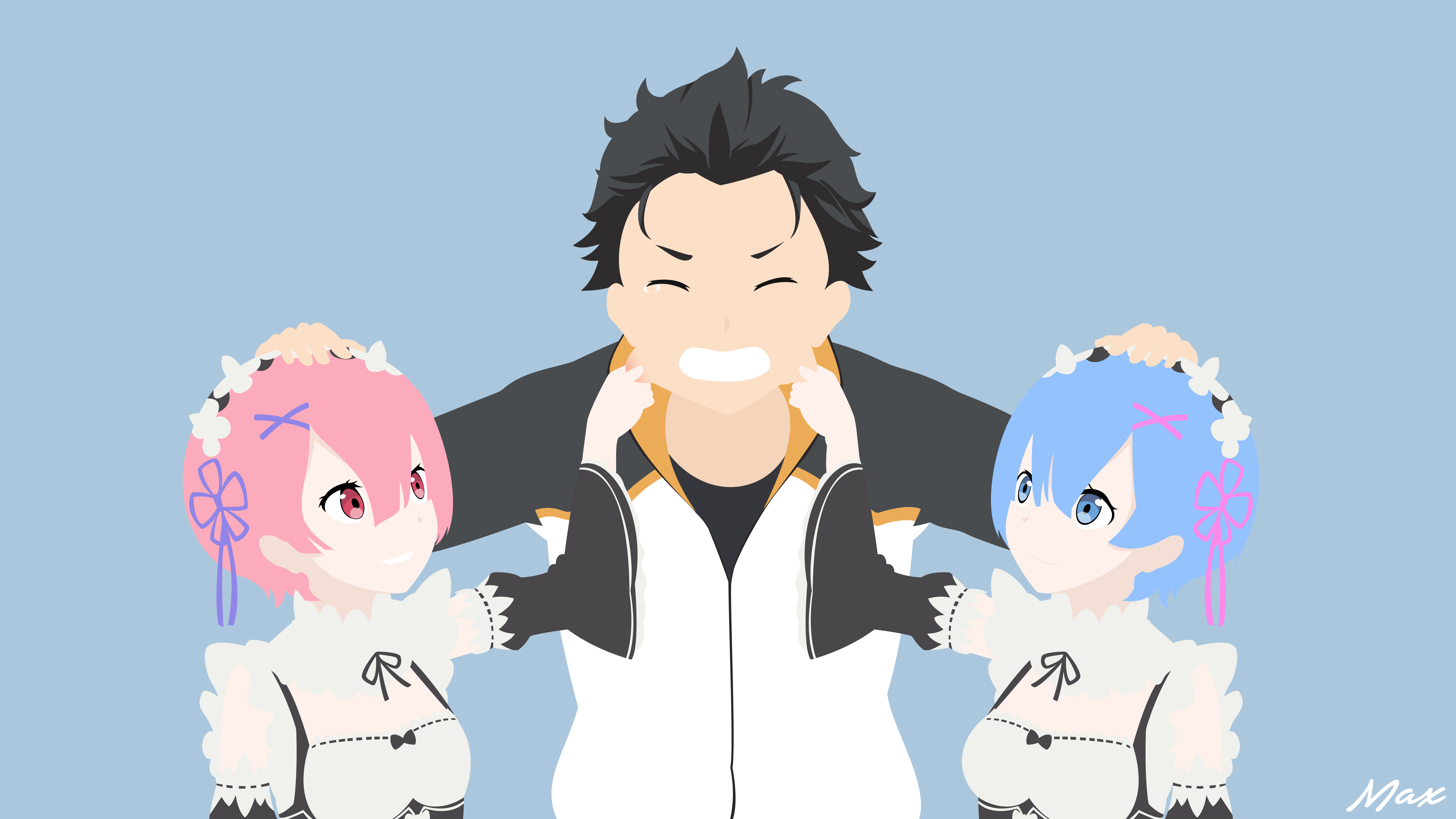 8000x4500 Rem (Re:ZERO), Subaru Natsuki, Ram (Re:ZERO