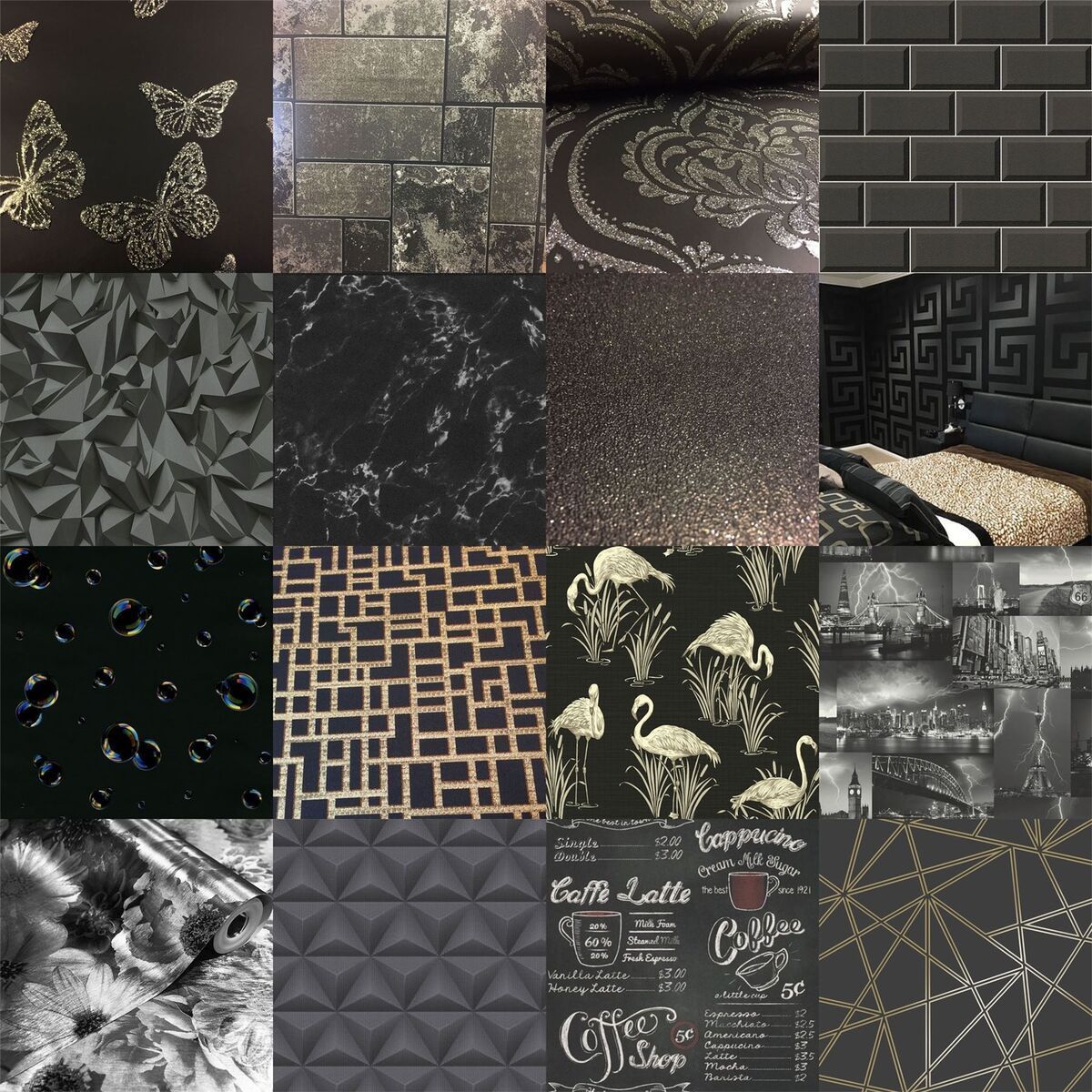 1200x1200 Mixed Range Of Black Wallpaper Various
