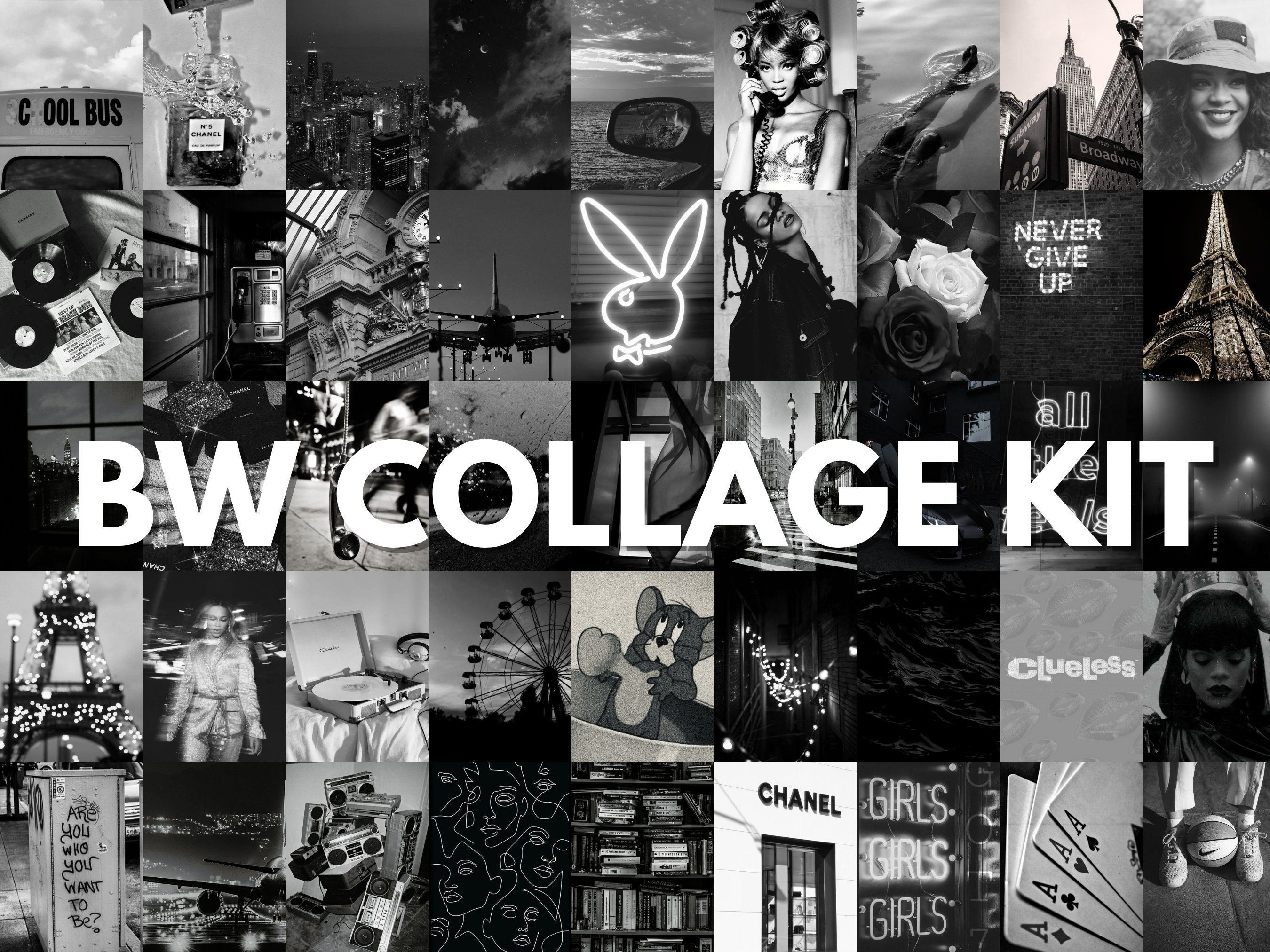 2700x2025 Luxury Aesthetic Black Wall Collage Kit