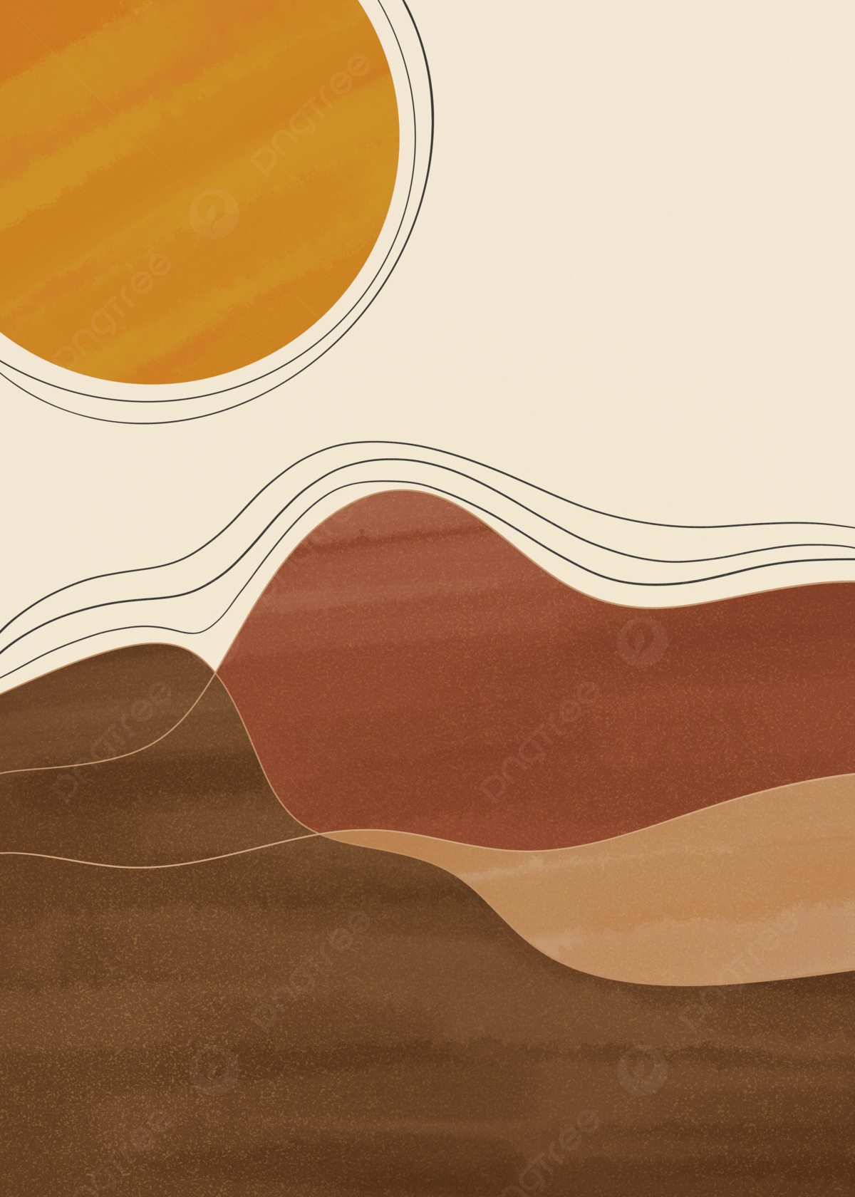 1200x1680 Brown Landscape Extreme Abstract Lines