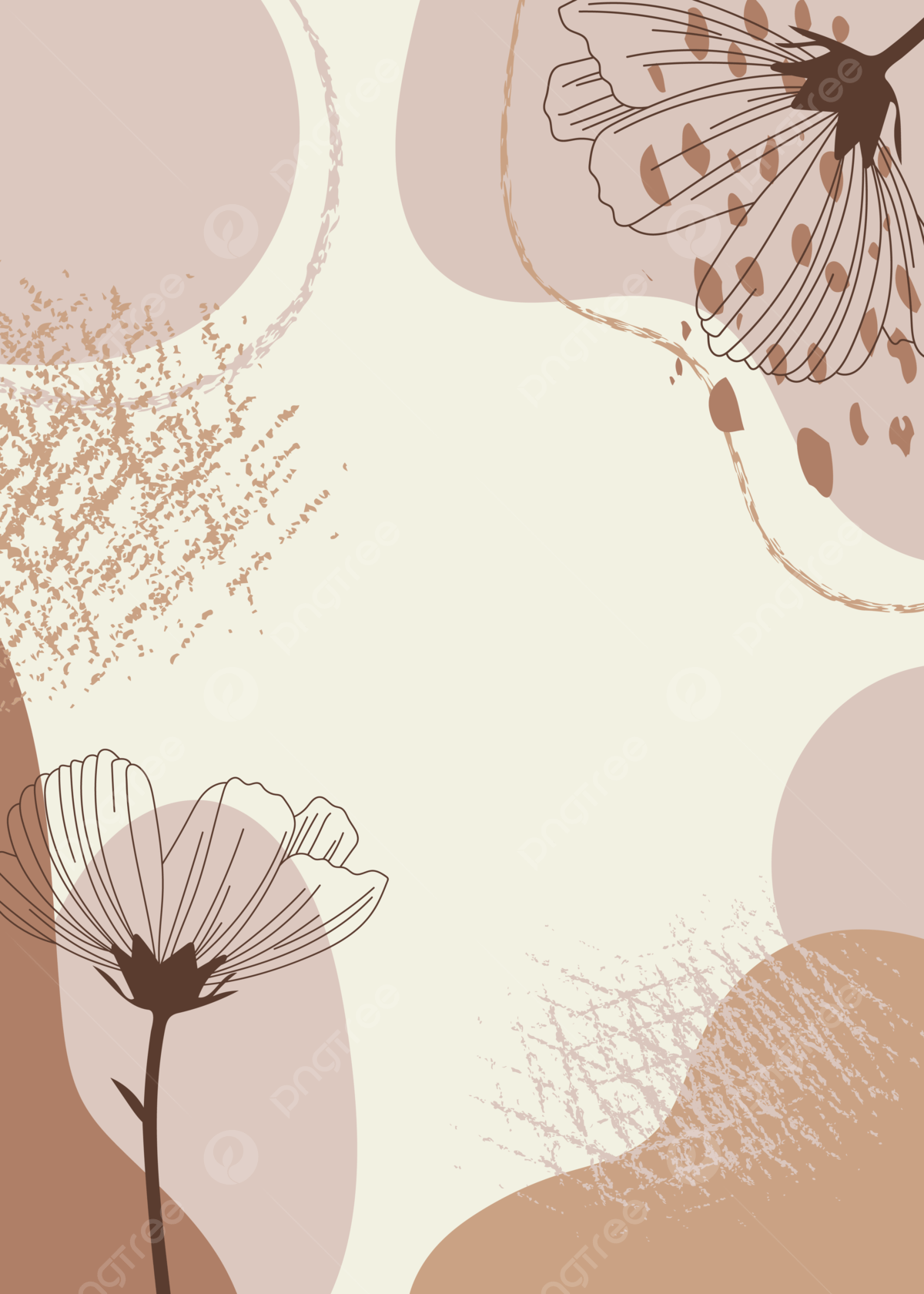 1200x1680 Brown Line Art Aesthetic Botanical