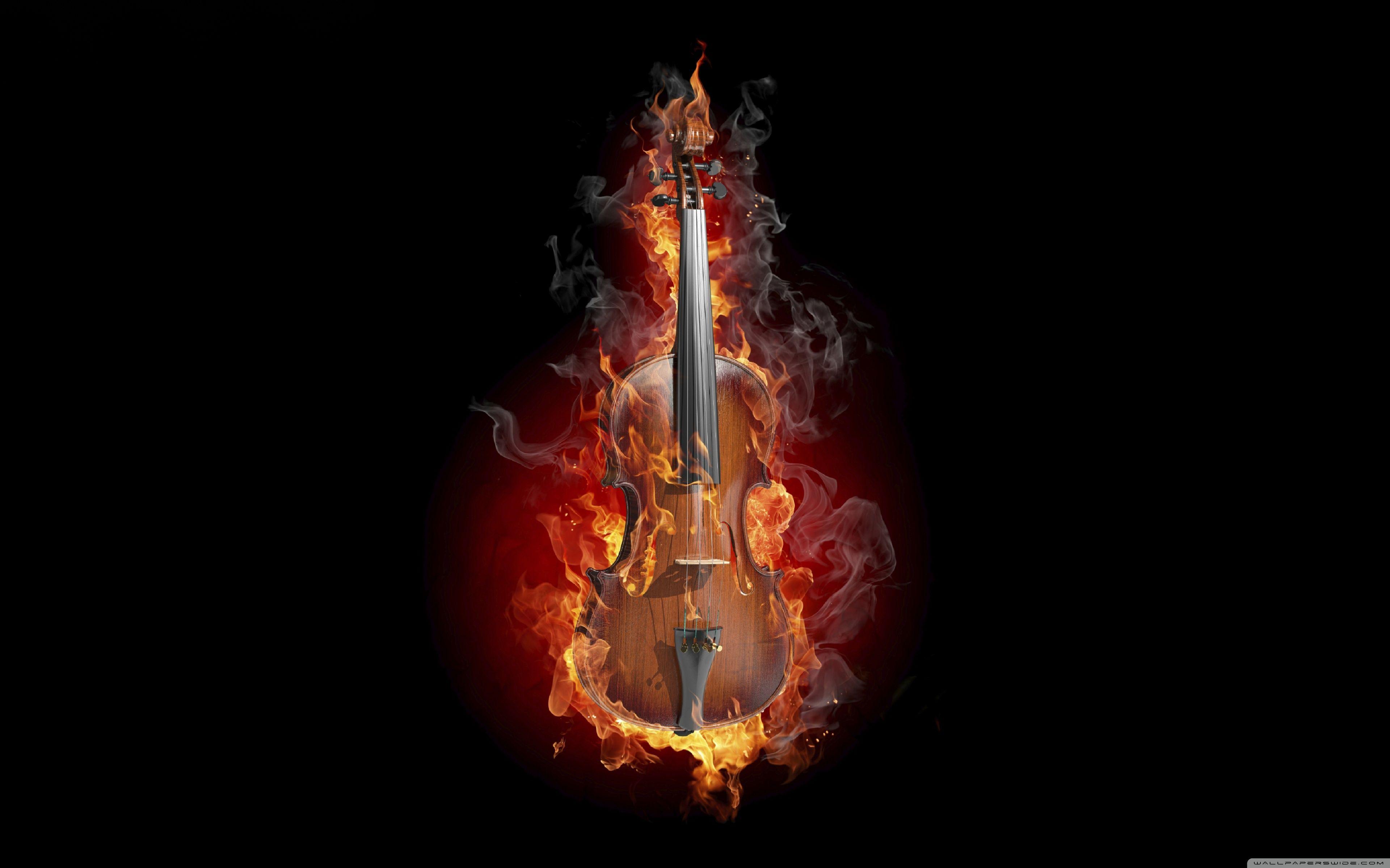 3840x2400 Burning Violin ❤ 4K HD Desktop Wallpaper for 4K Ultra HD TV