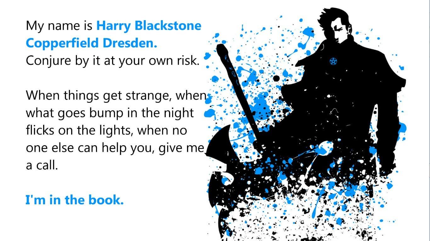 1366x767 Another Dresden Files wallpaper. Art