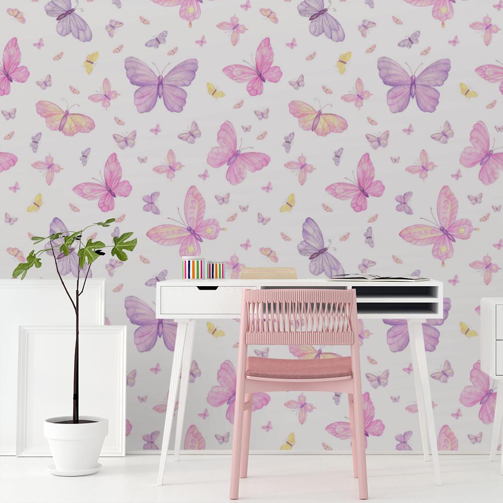 1000x1000 Pink and Purple Butterflies Wallpaper