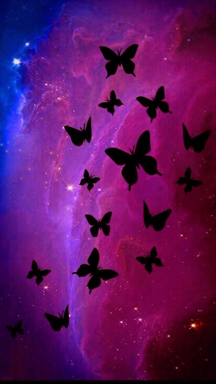 700x1244 Purple Butterfly Wallpaper