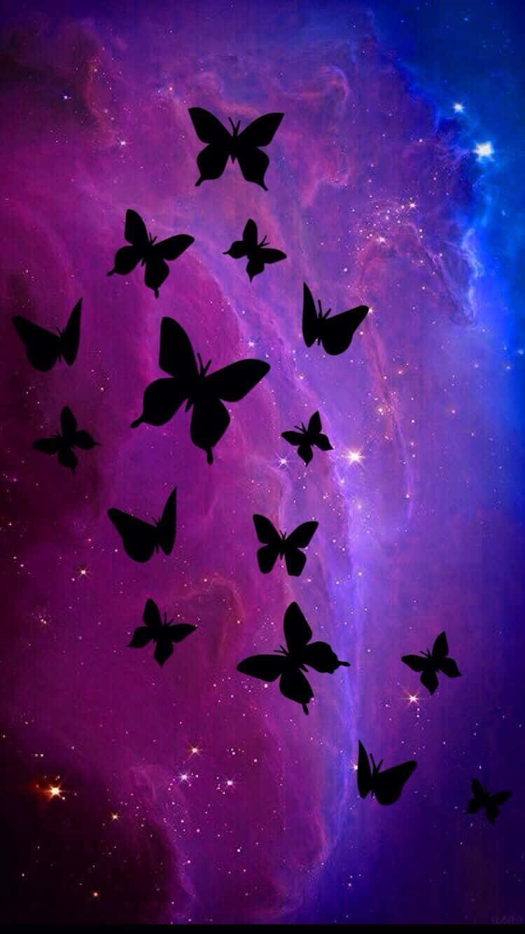 750x1334 Purple Butterfly iPhone Wallpaper