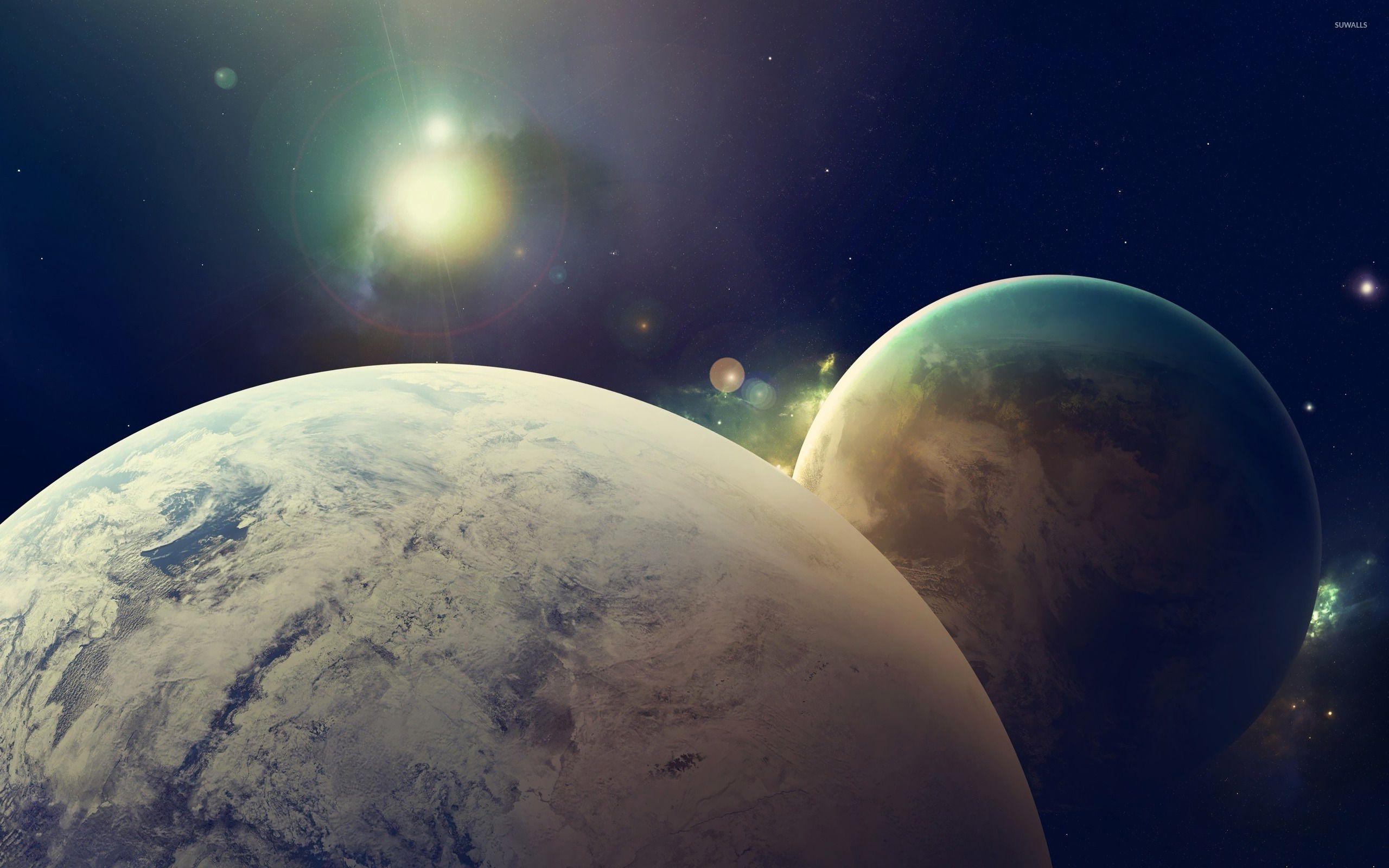 2560x1600 Earth and moon wallpaper wallpaper