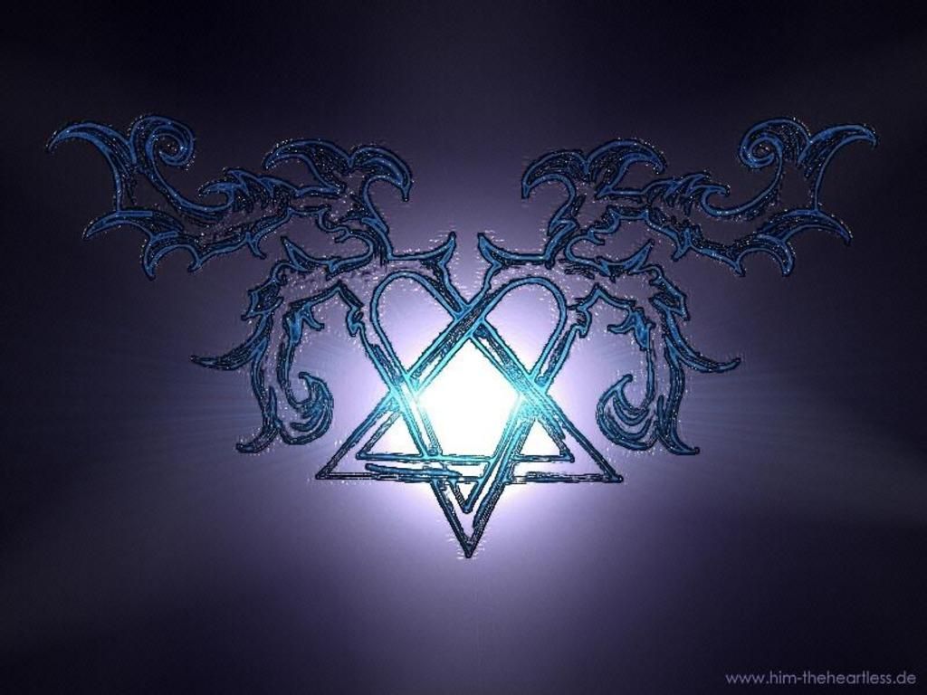 1024x768 HIM Heartagram Tattoo. Heartagram