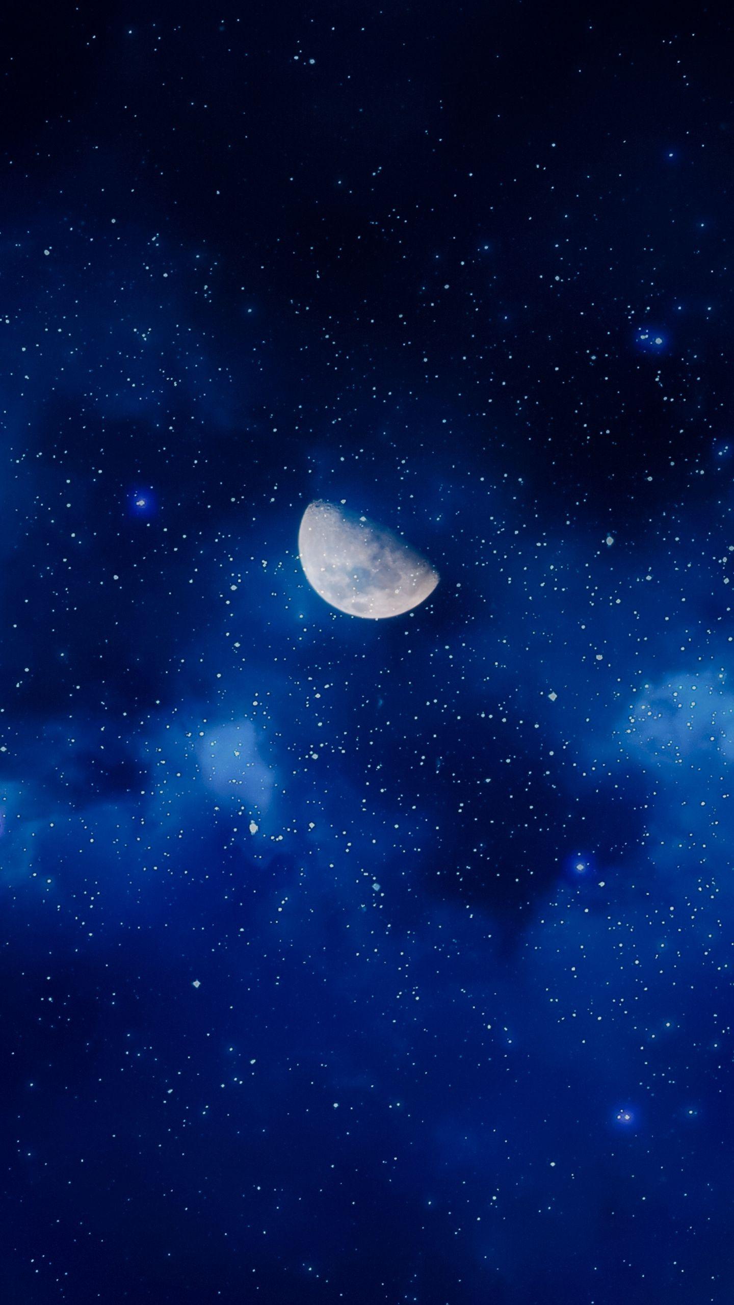 1440x2560 Download wallpaper 1440x2560 moon, night, stars, sky, full