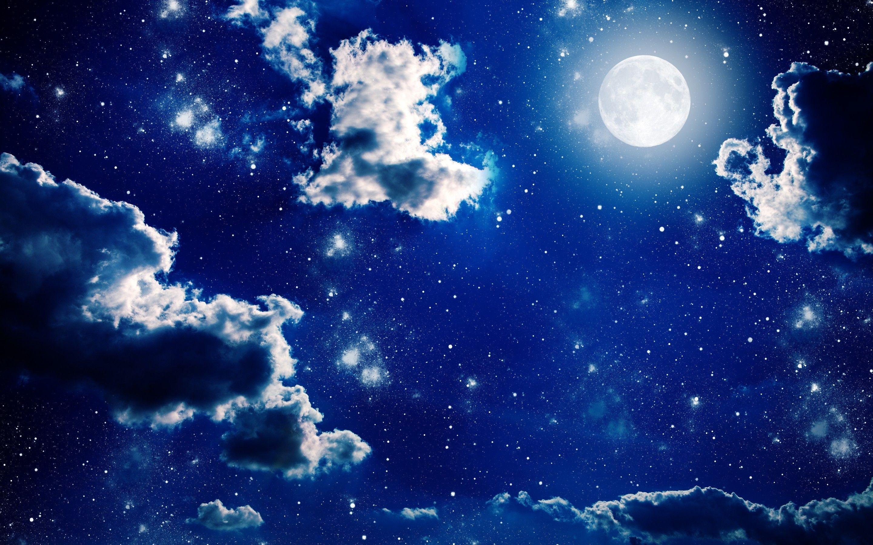 moon with stars wallpaper