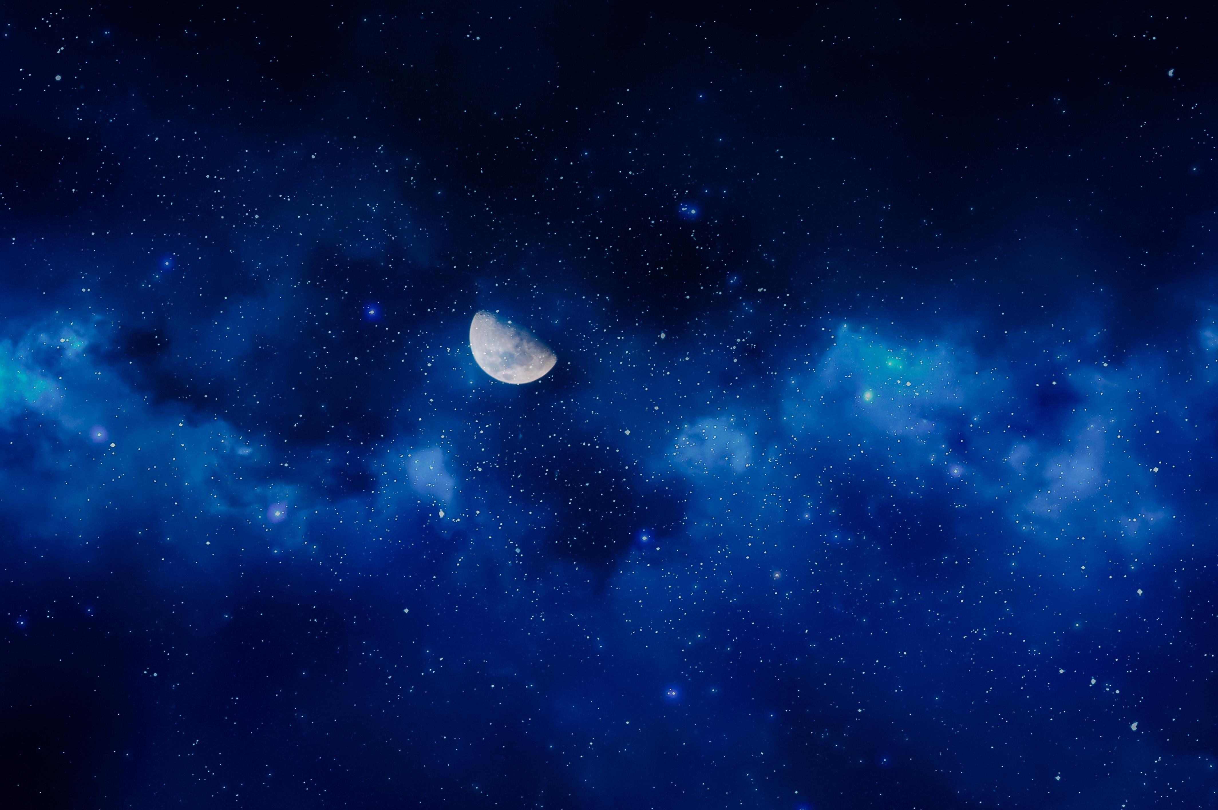4256x2832 wallpaper moon, night, stars, sky, full moon HD : Widescreen