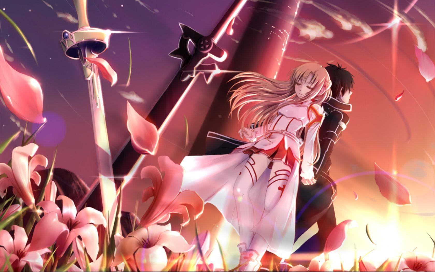 Hình nền Sword Art Online Kirito And Asuna 1680x1050