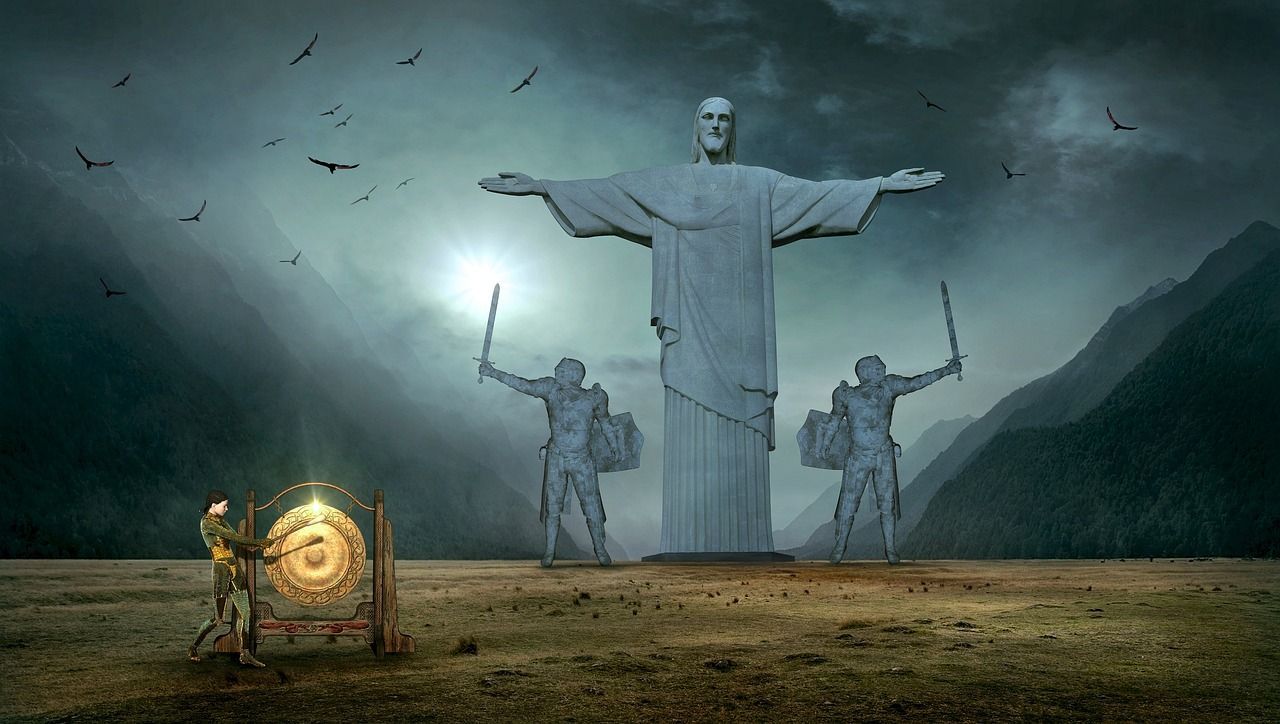 1280x724 Fantasy Jesus Statue Christ The
