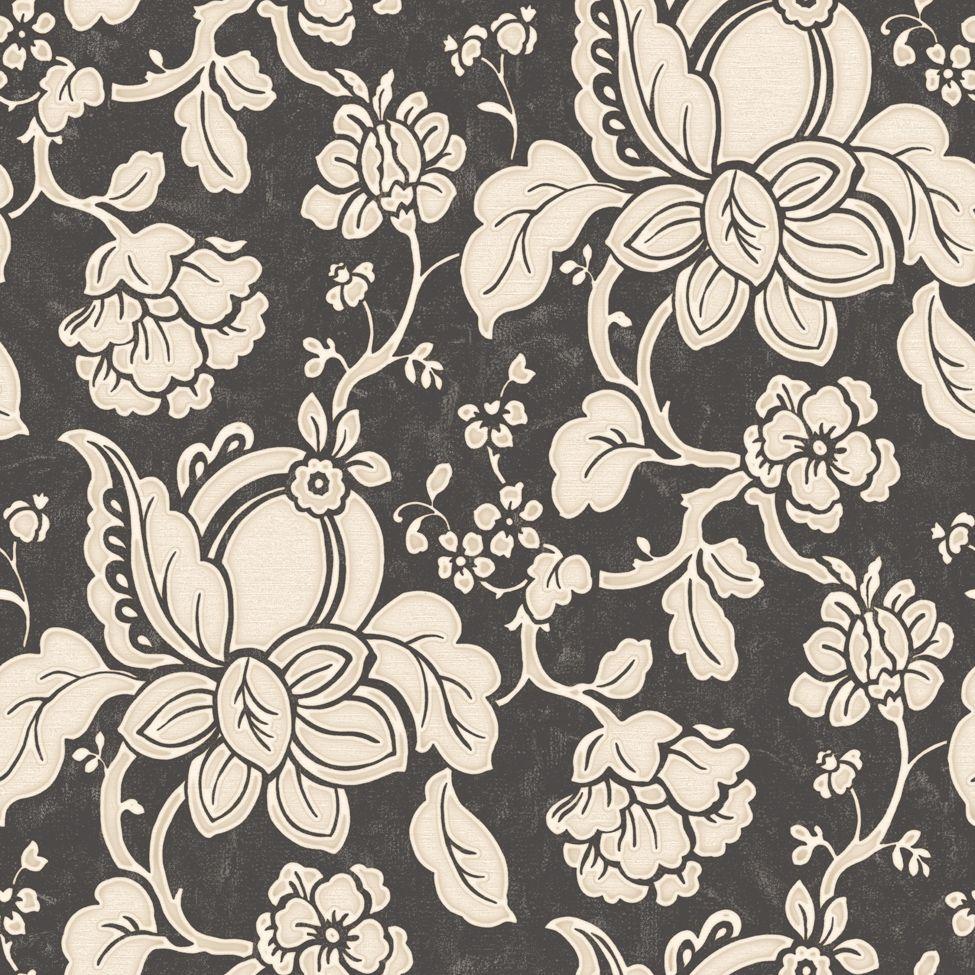 975x975 Muriva Classic Wallpaper Sabina Black Creme. а