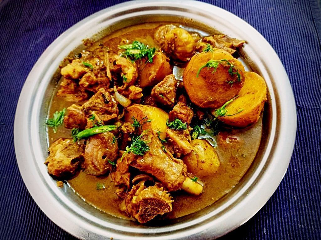 1024x768 Coriander mutton curry recipe. Indrani