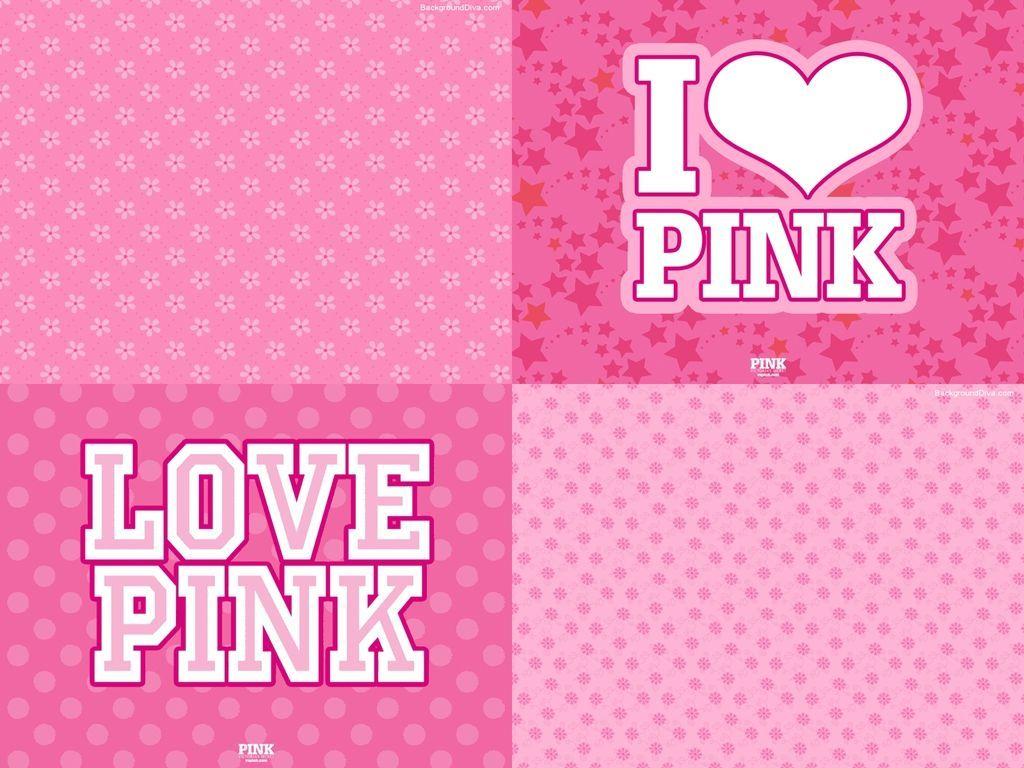 1024x768 I Love Pink Wallpaper