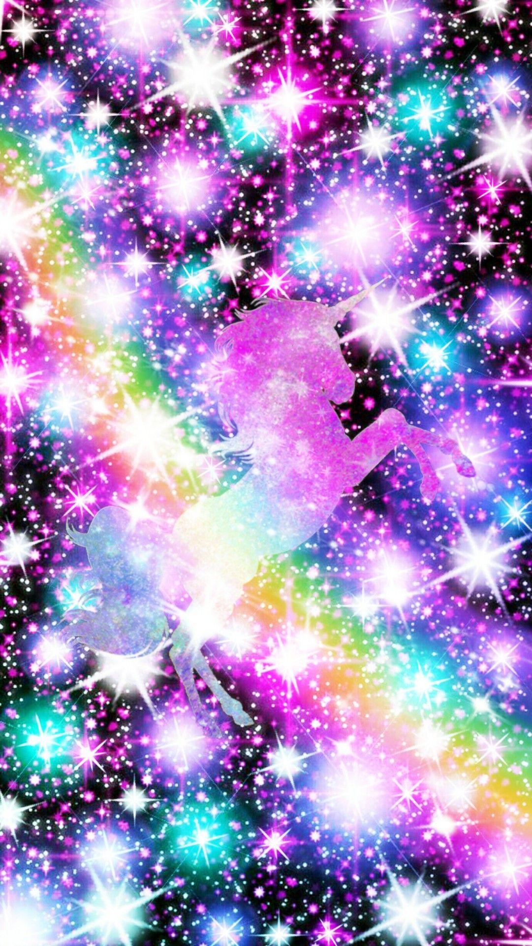 1081x1920 Glittery unicorn, made by me. Phone background in 2019