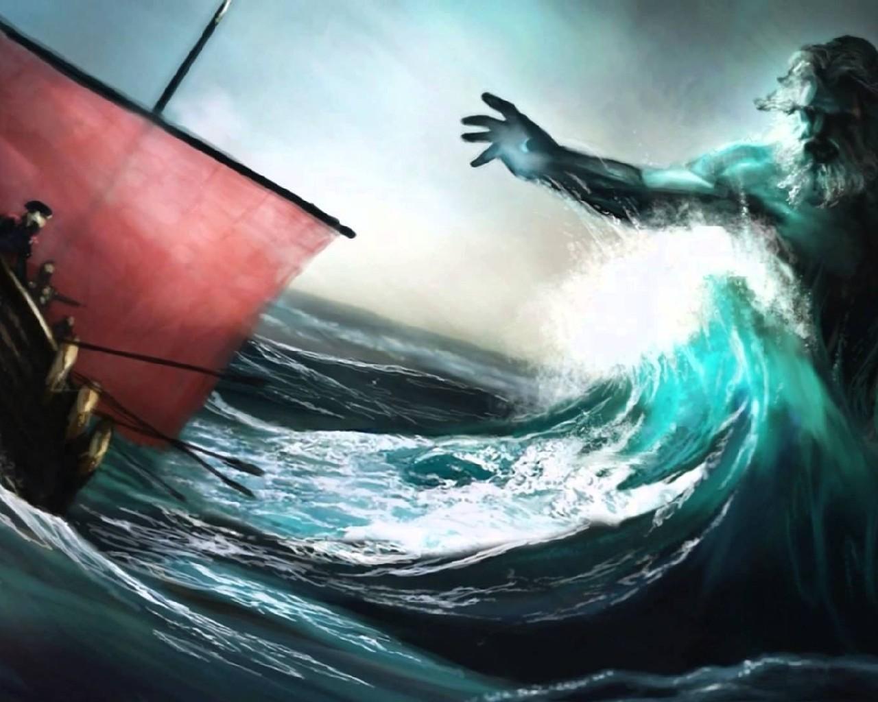 1280x1024 Sea God Poseidon Wallpaper for Android