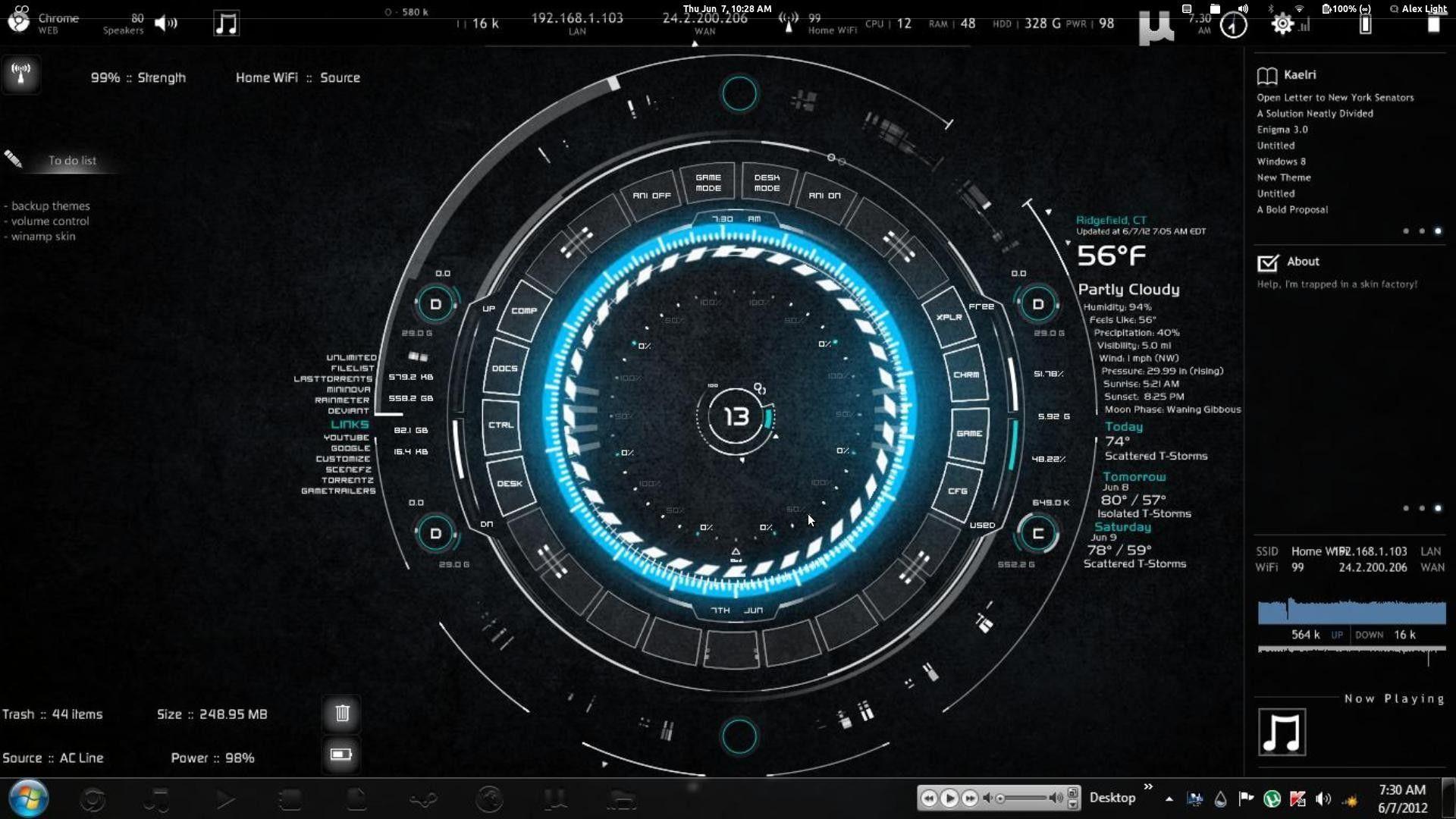 iron man jarvis desktop theme mac