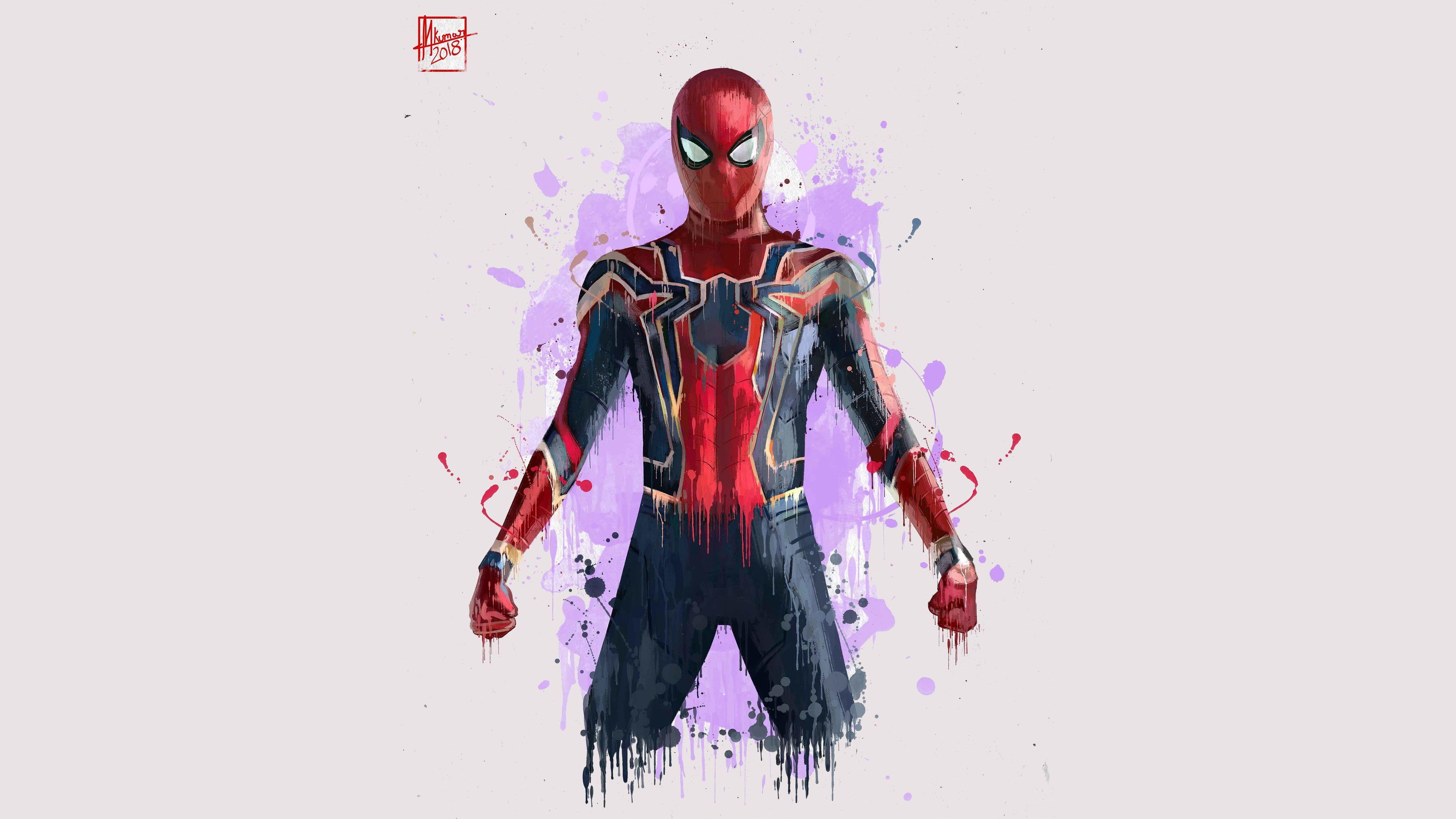 3840x2160 Marvel Spider Man Illustration, Iron Spider, Spider Man, Avengers: Infinity War HD Wallpaper