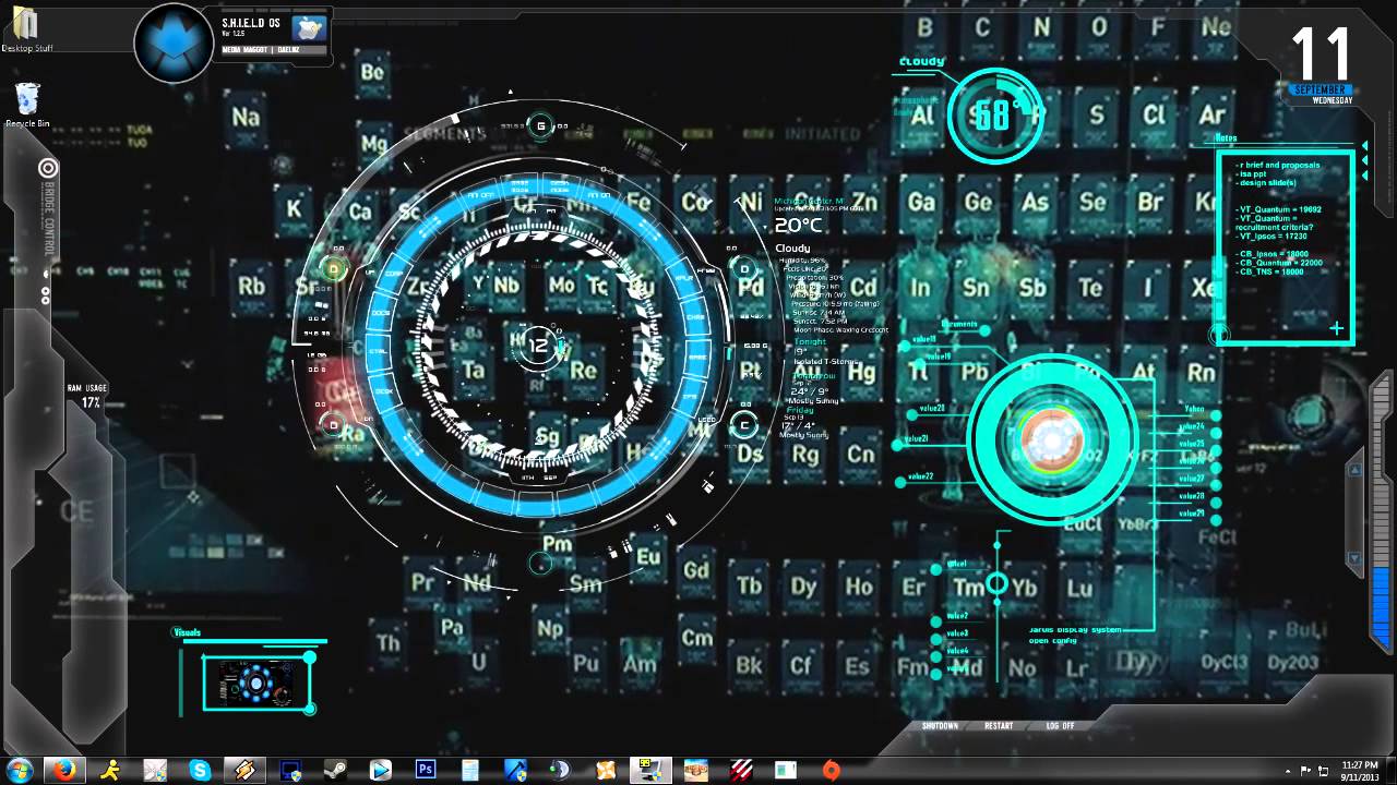 1280x720 Iron Man) Jarvis 1.0 Animated Background Desktop