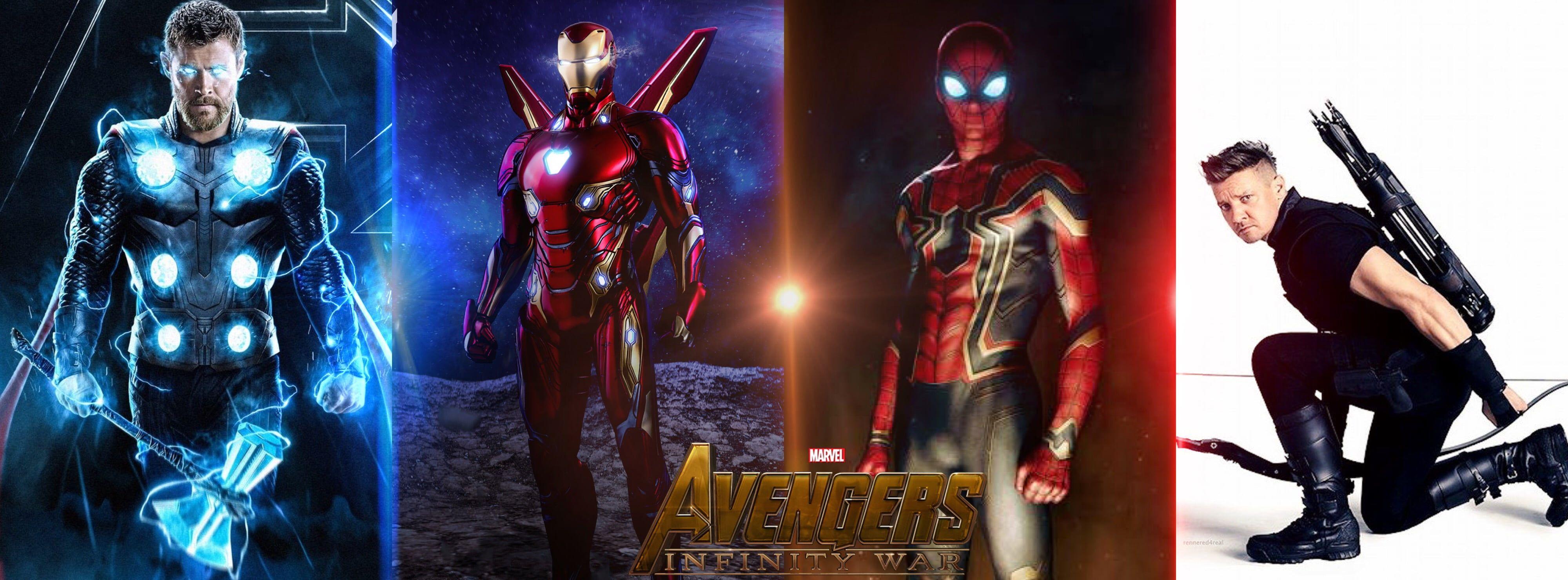 4000x1479 HD wallpaper: digital art, Avengers Infinity War, Captain