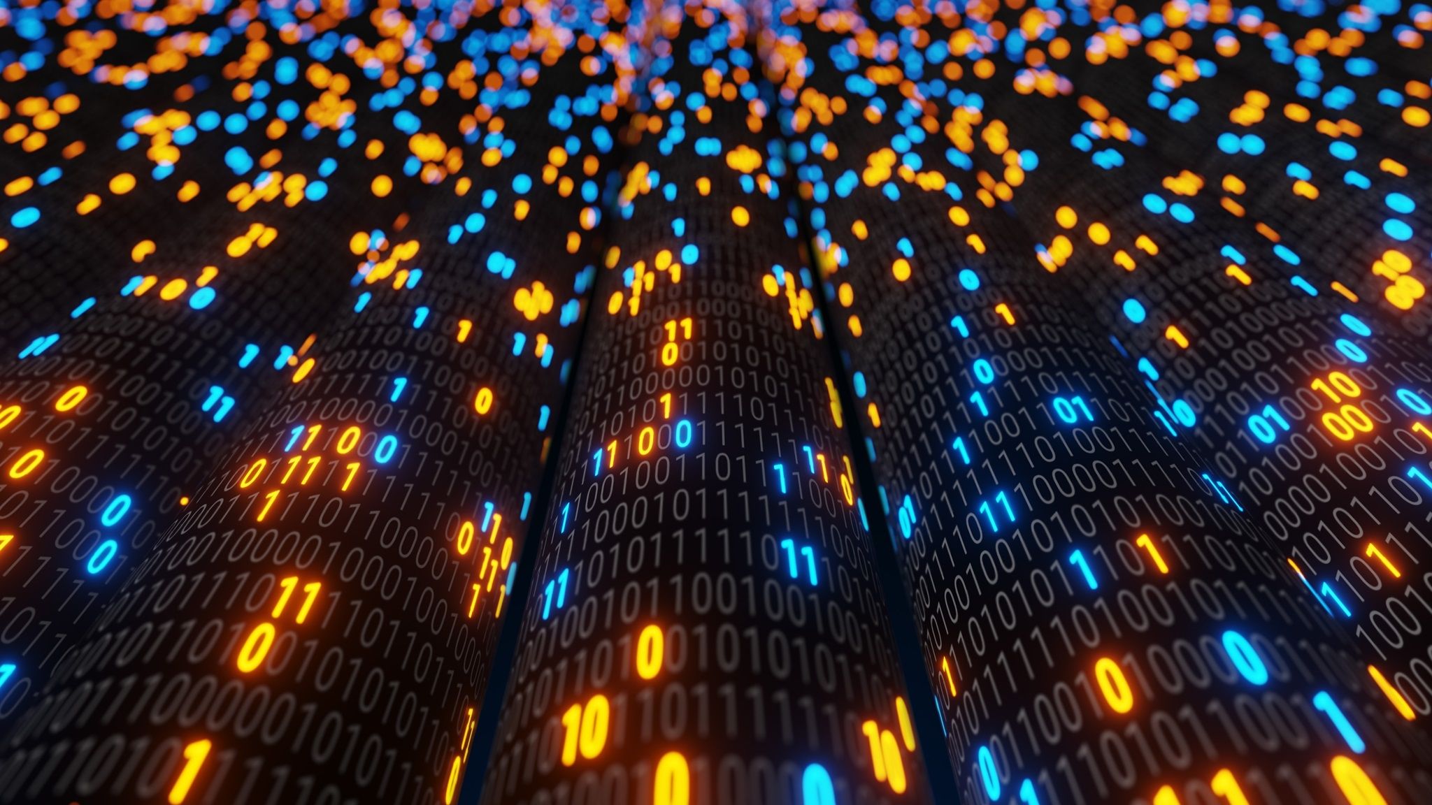 2048x1152 Binary Code Running Glow HD Wallpaper