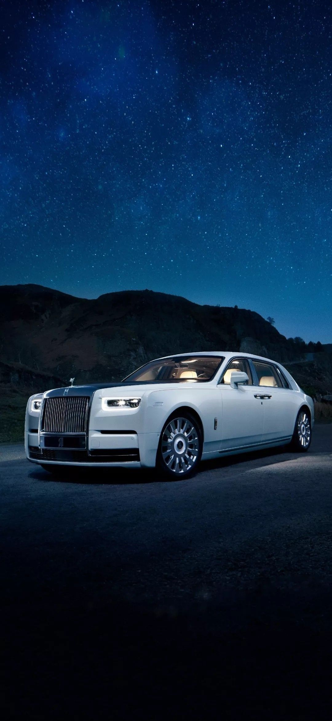 1080x2340 Blue Rolls Royce Wallpaper