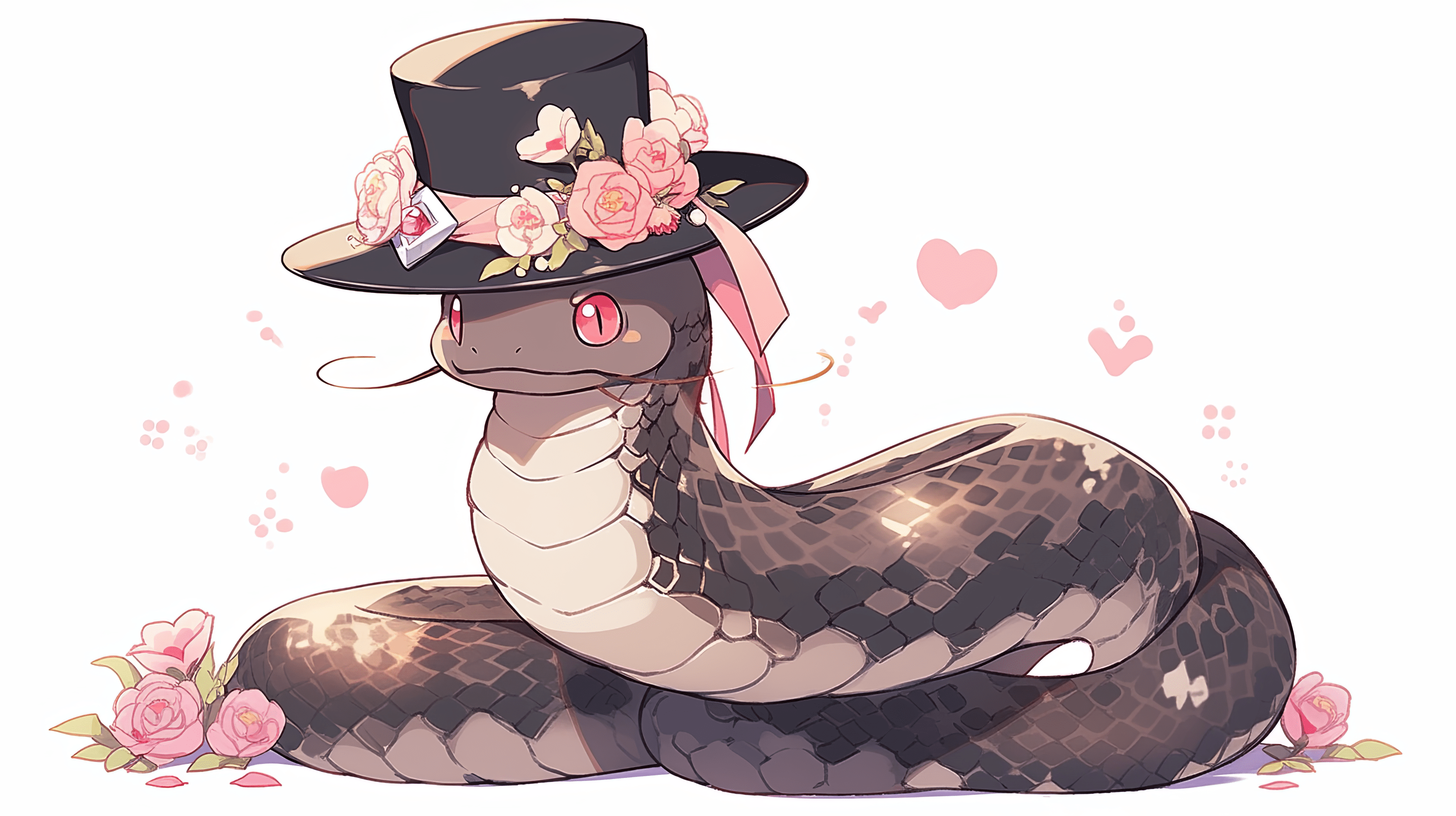 2912x1632 AI Generated Snake Art HD Wallpaper