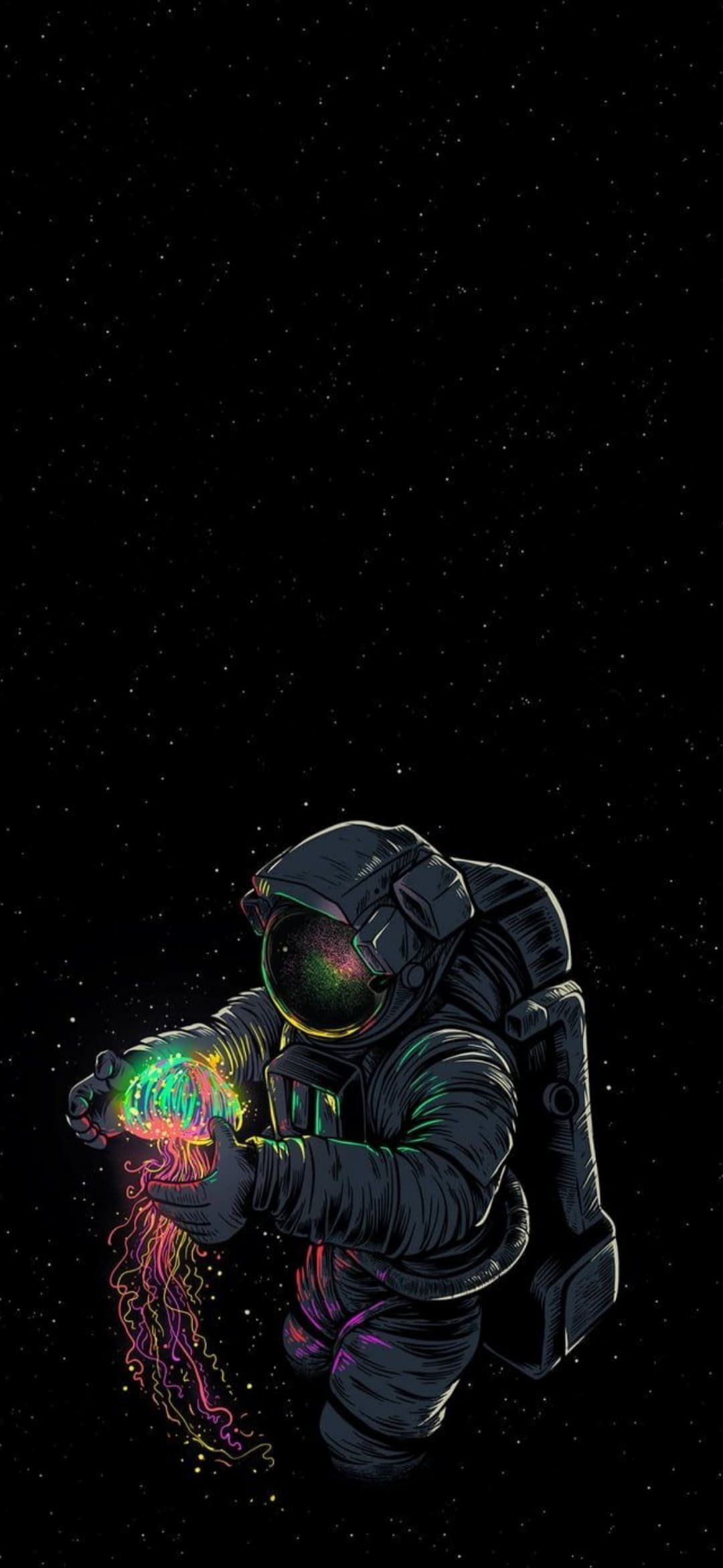 1080x2340 Jellyfish Astronaut Wallpaper Download