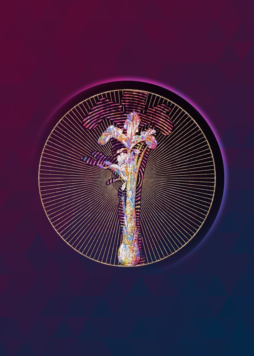 857x1200 Iris Persica Floral Mosaic' Poster