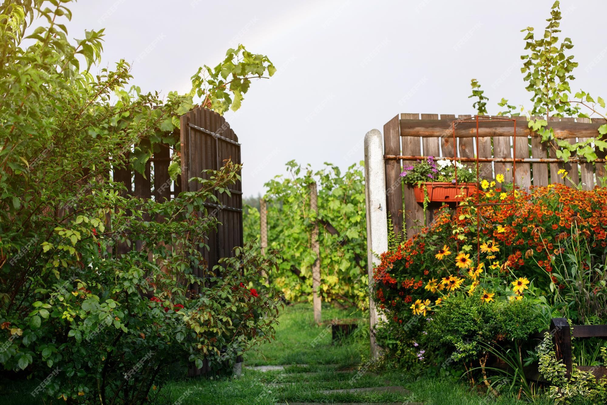 2000x1333 Garden design authentic old wooden gate
