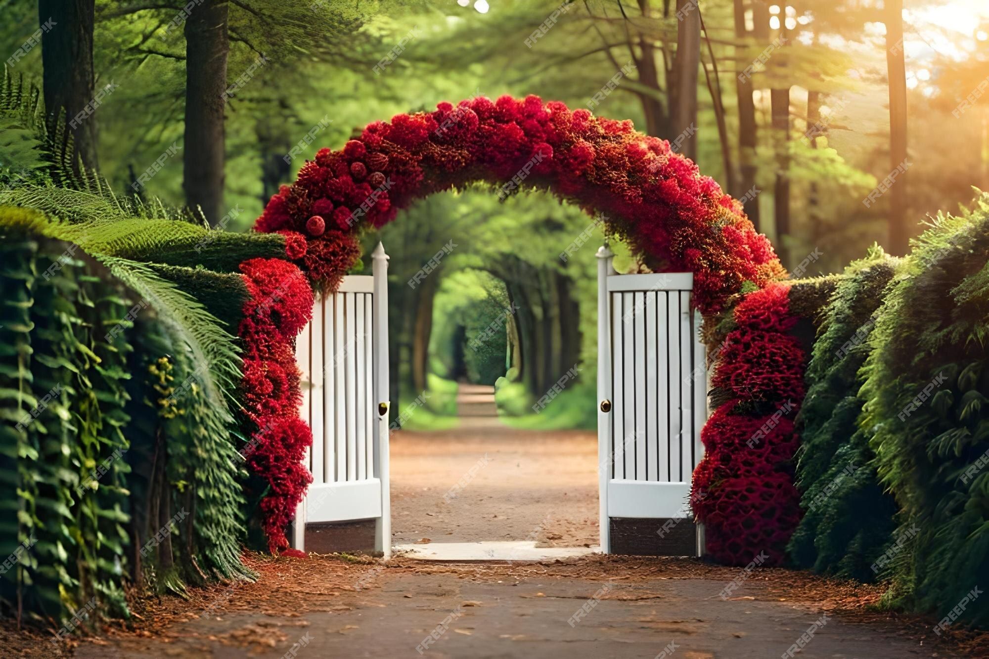 2000x1333 Premium Photo. A garden path with a
