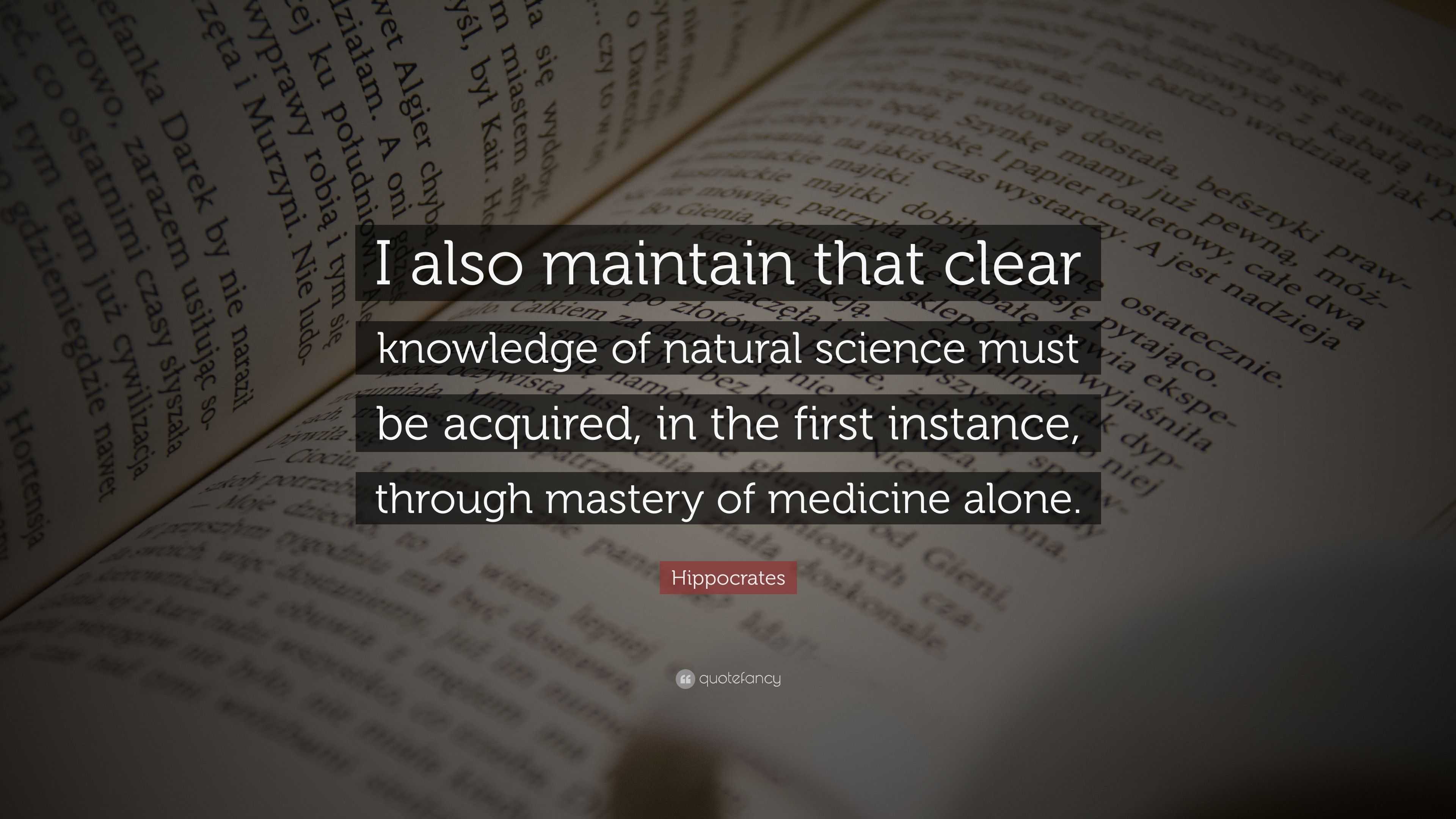 3840x2160 Hippocrates Quote: “I also maintain