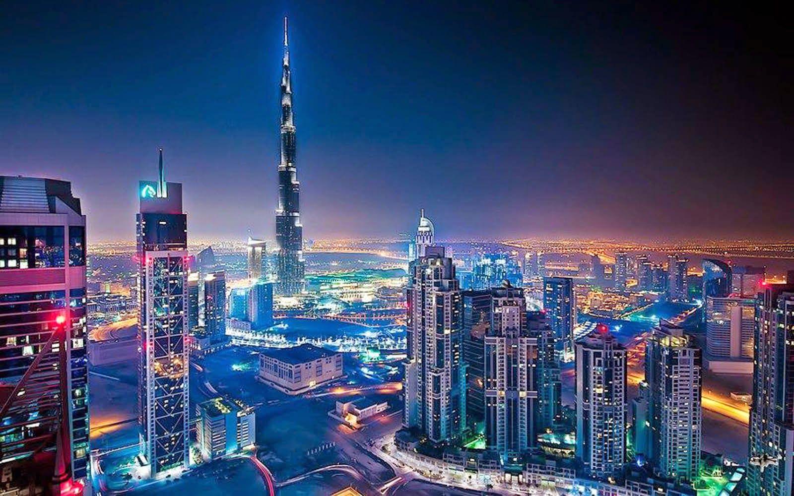 Burj Khalifa Wallpaper 4K Night illumination Night lights 3279