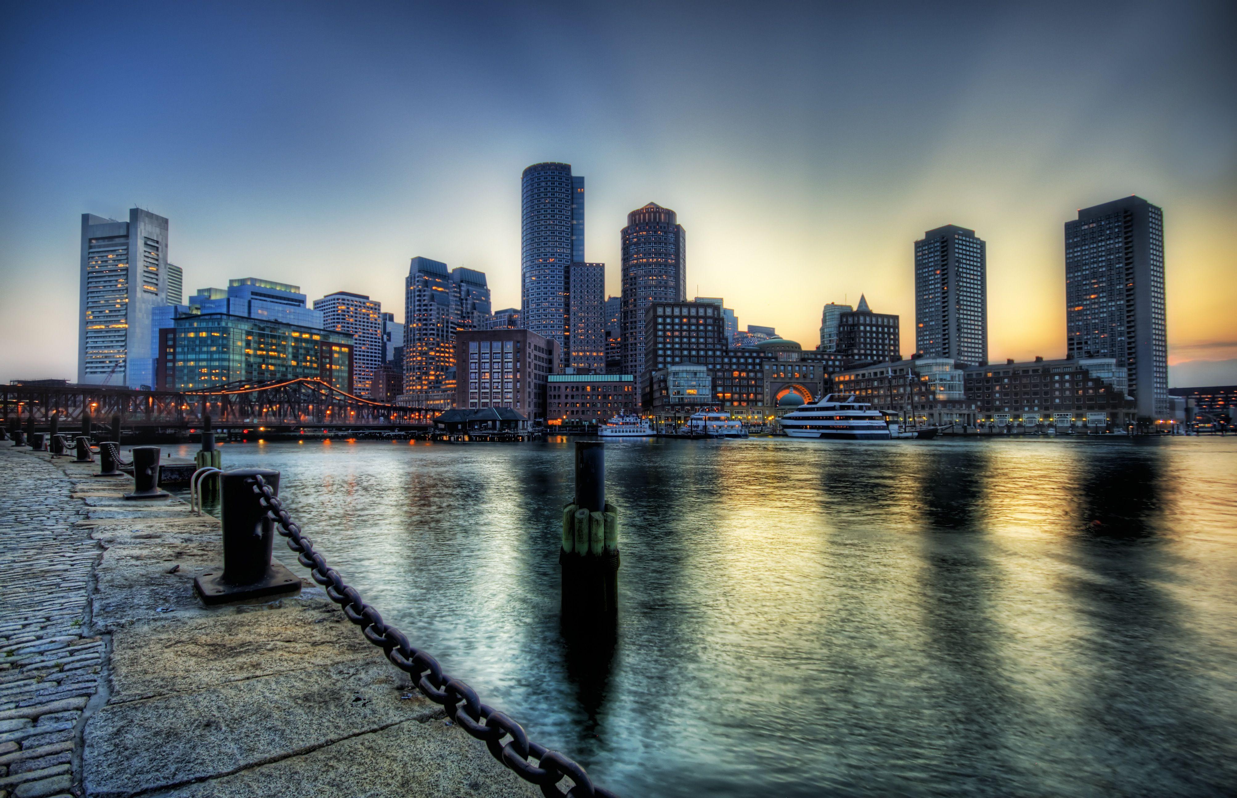 4014x2592 Boston Skyline Background HD