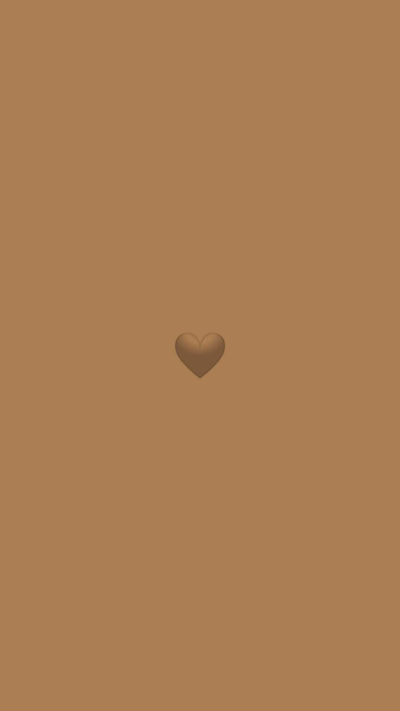 1288x2289 Brown Heart Wallpaper