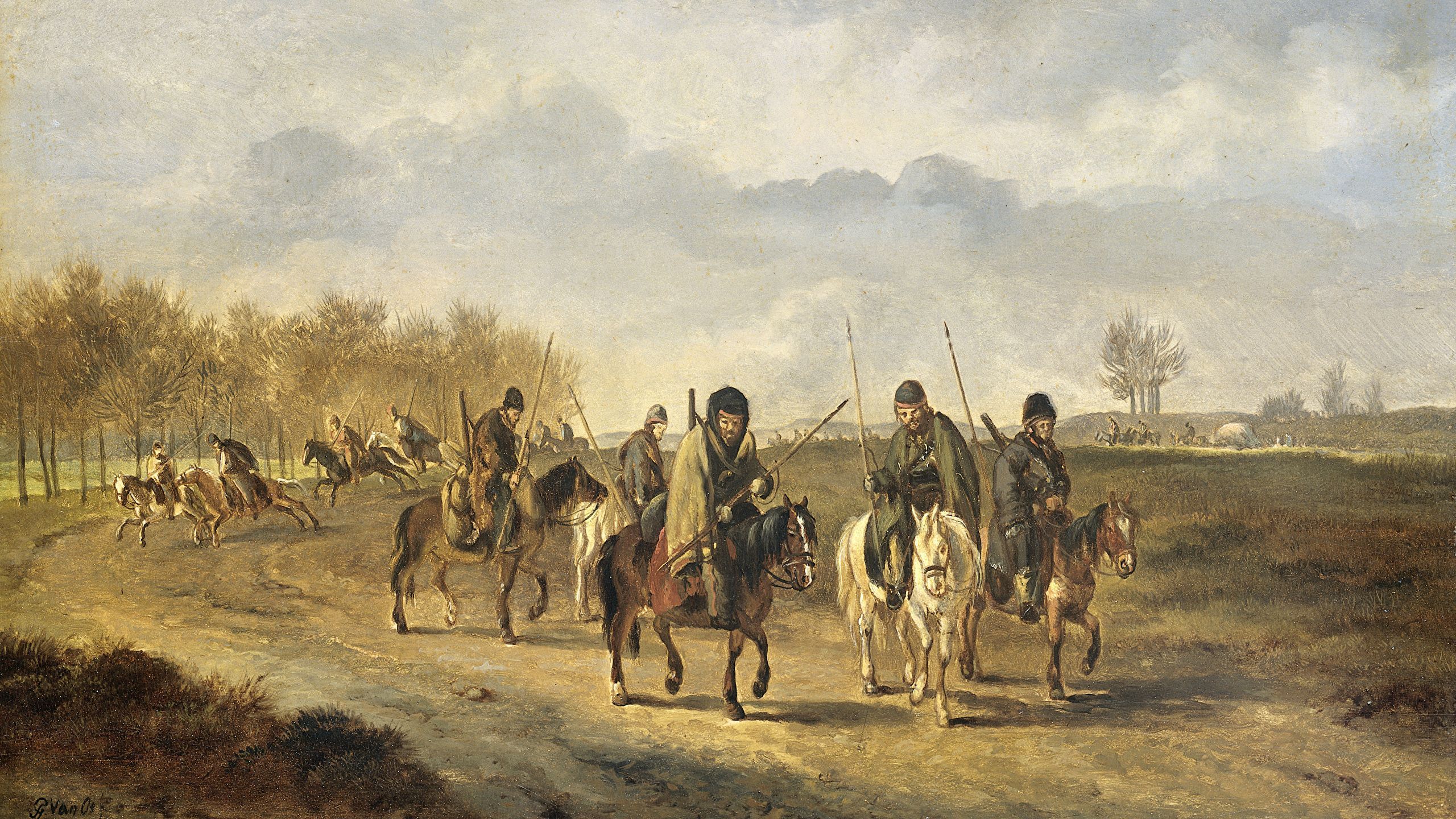 2560x1440 image Horses soldier Pieter Gerardus