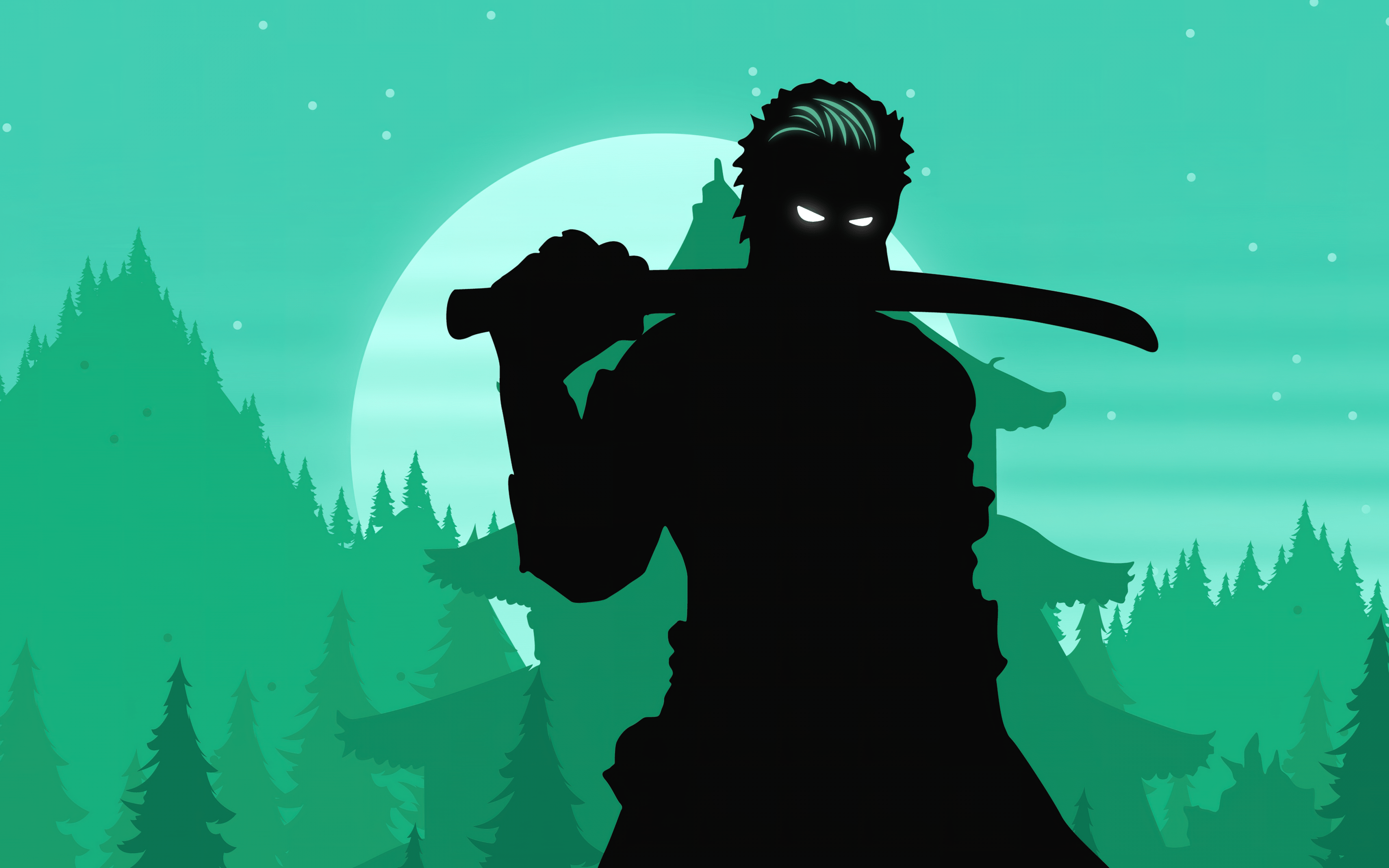 2880x1800 Roronoa Zoro Wallpaper 4K, Silhouette