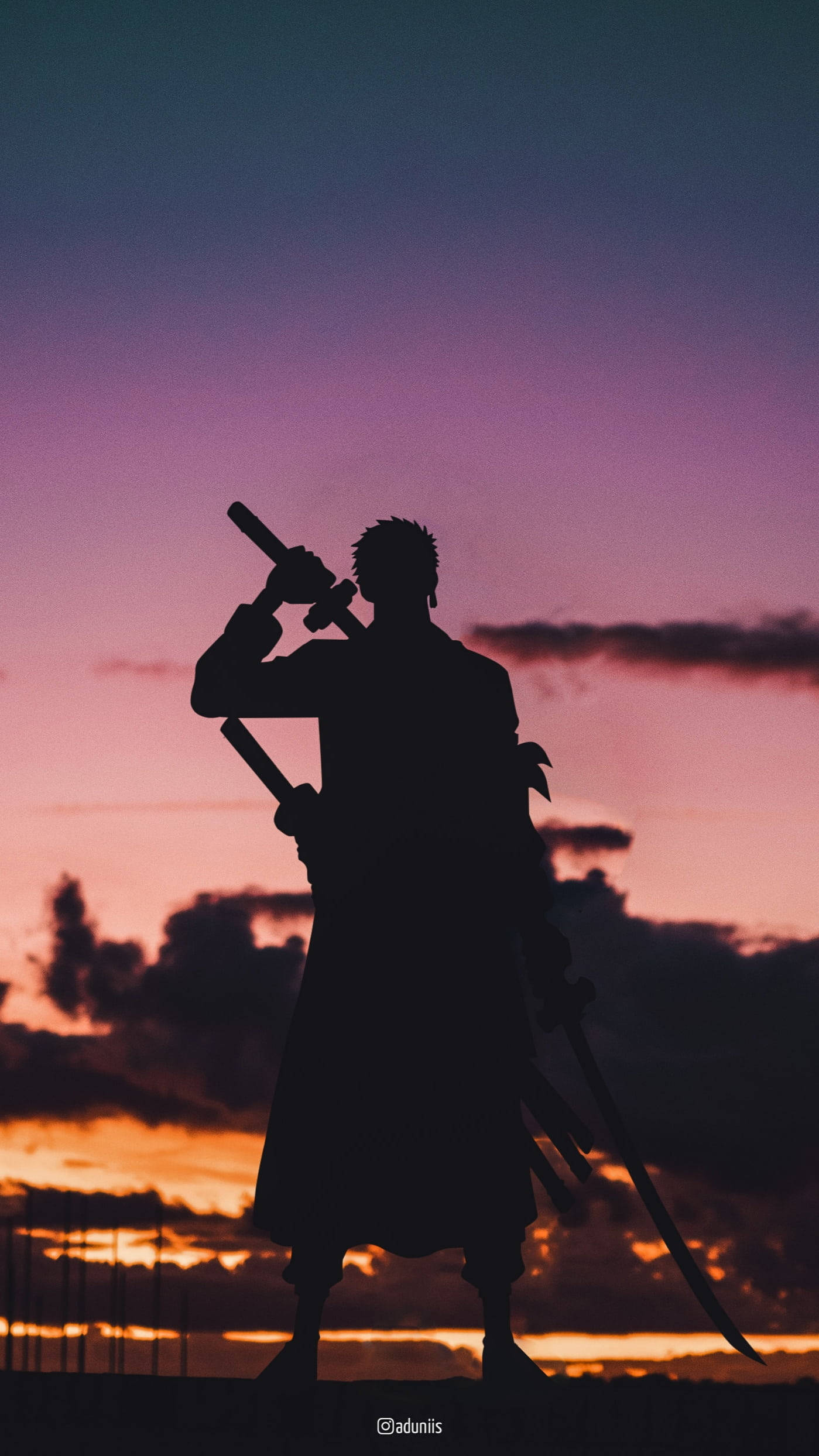 1399x2488 One Piece Zoro PFP Silhouette Wallpaper
