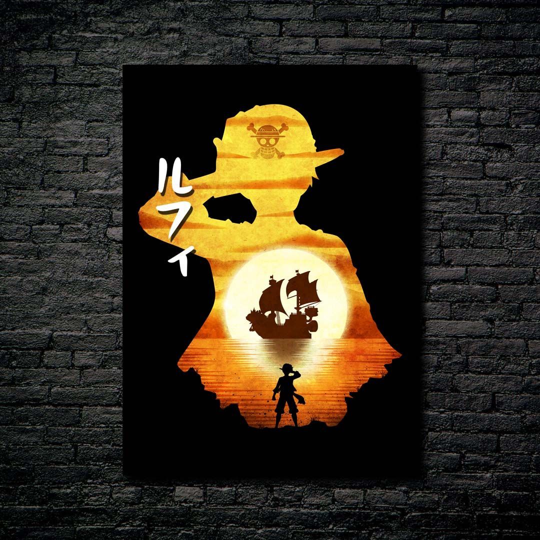 1080x1080 Minimalist Silhouette Luffy 3 Artwork